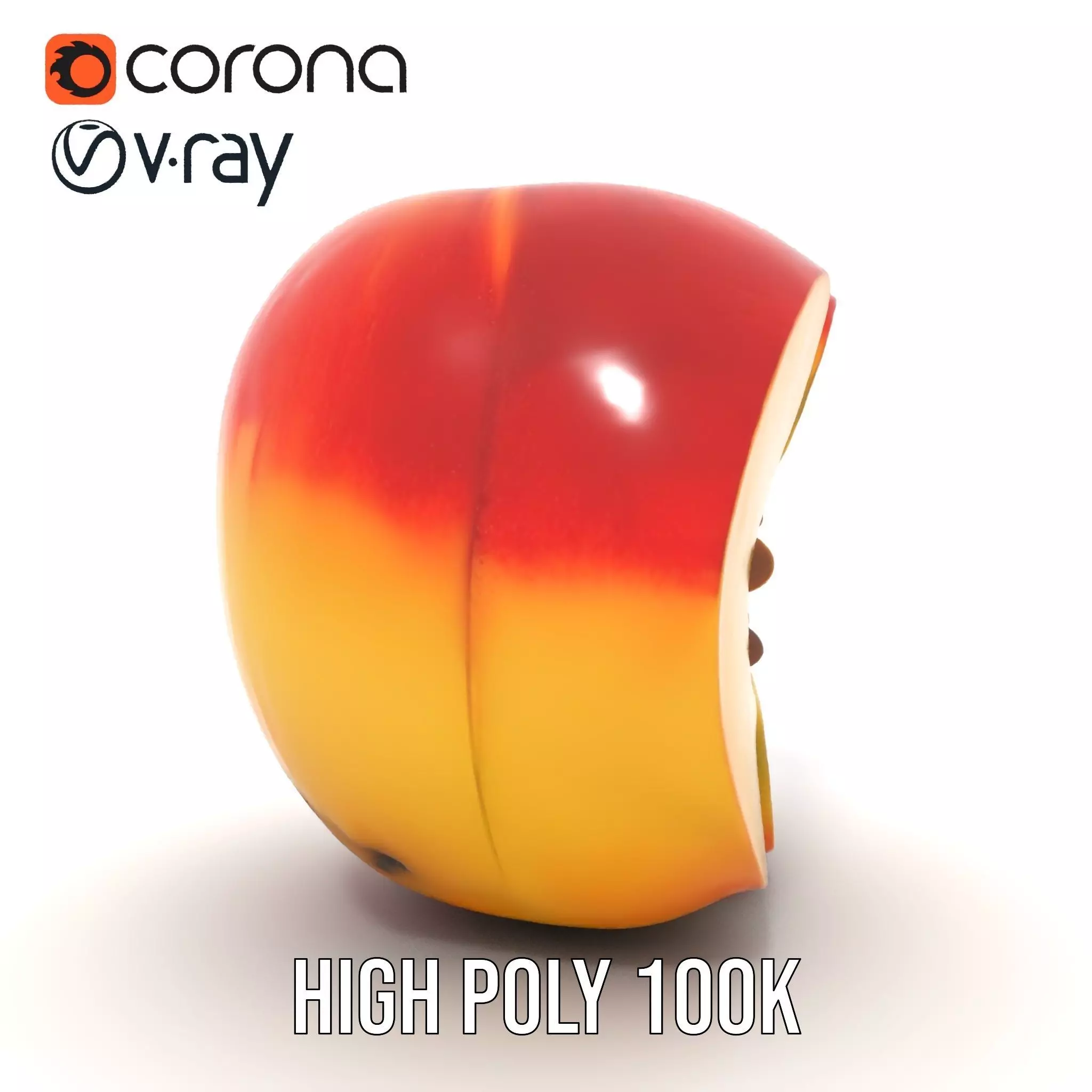 Red Apple Sliced model pack Low-poly 3D model_23