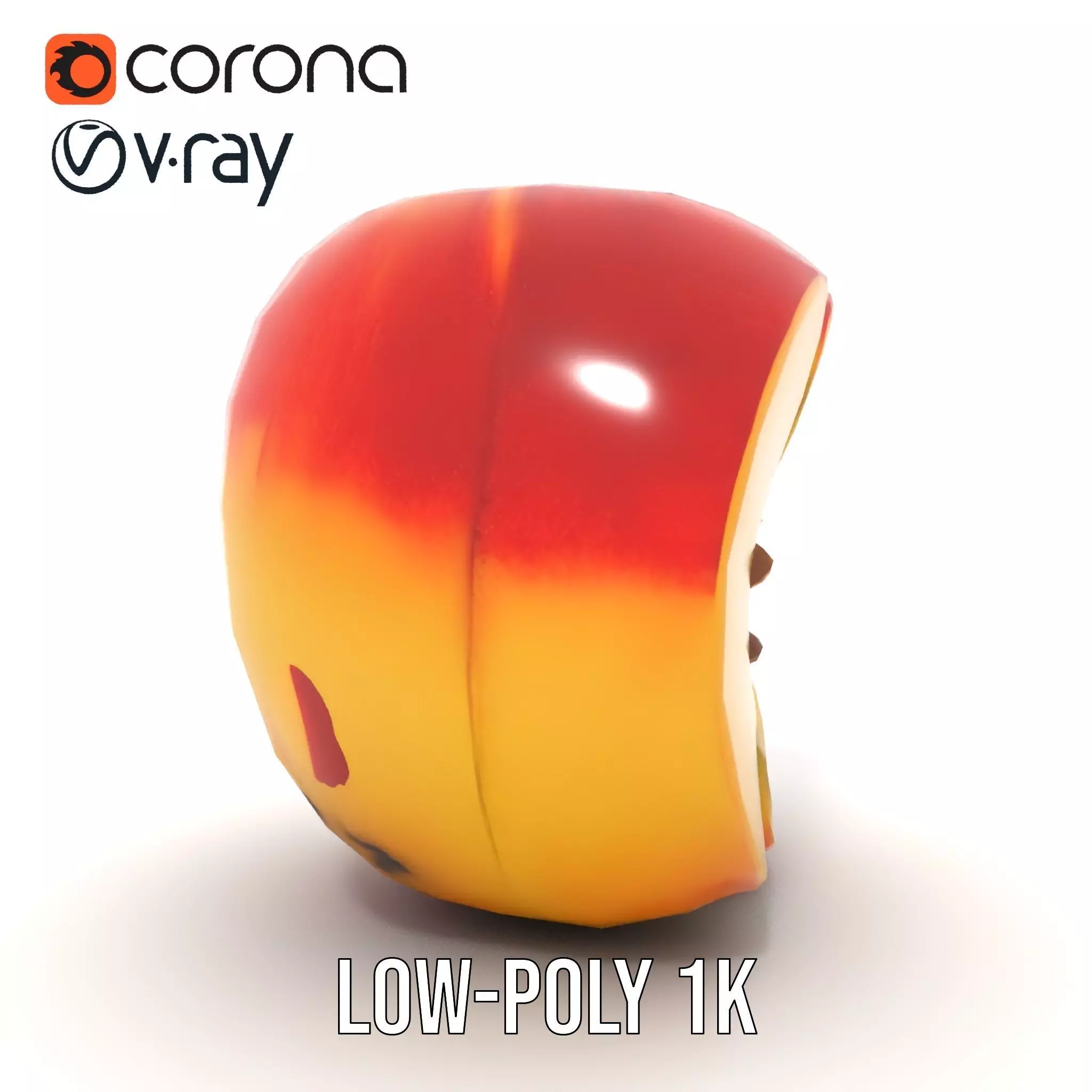 Red Apple Sliced model pack Low-poly 3D model_19