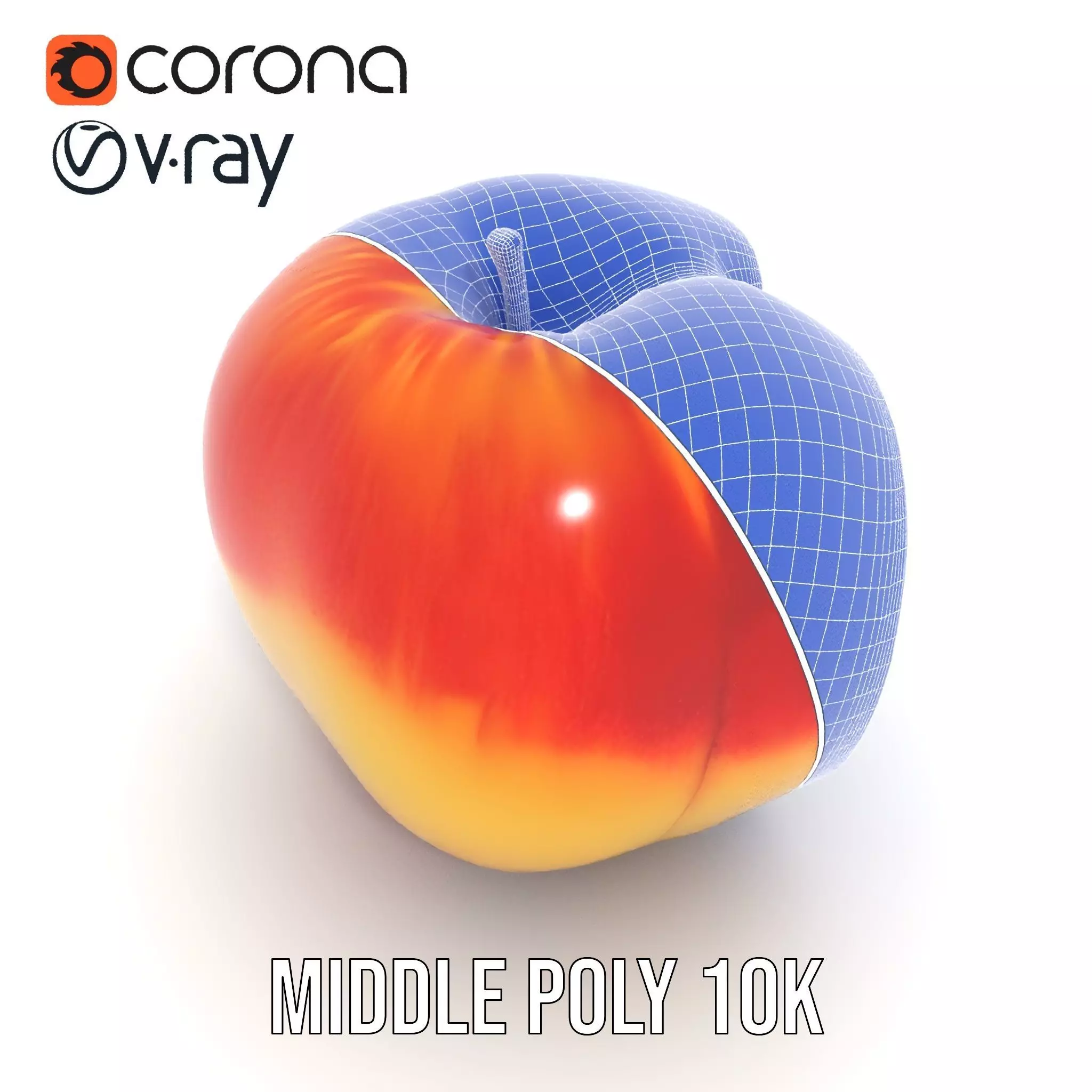 Red Apple Sliced model pack Low-poly 3D model_24