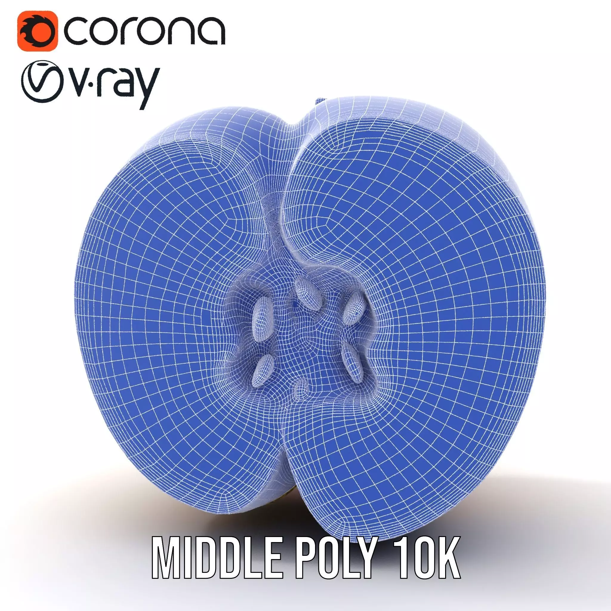 Red Apple Sliced model pack Low-poly 3D model_29