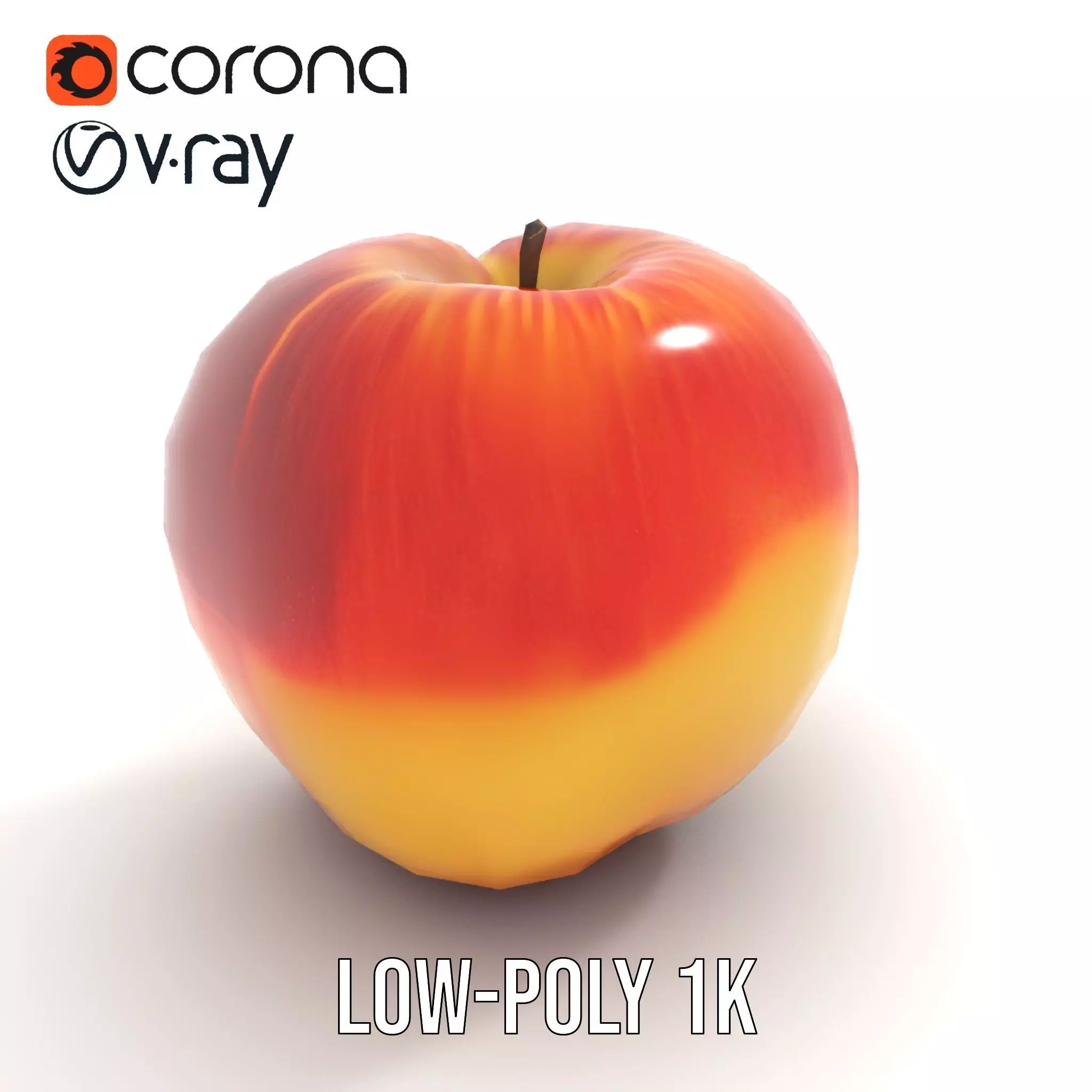 Red Apple Sliced model pack Low-poly 3D model_7