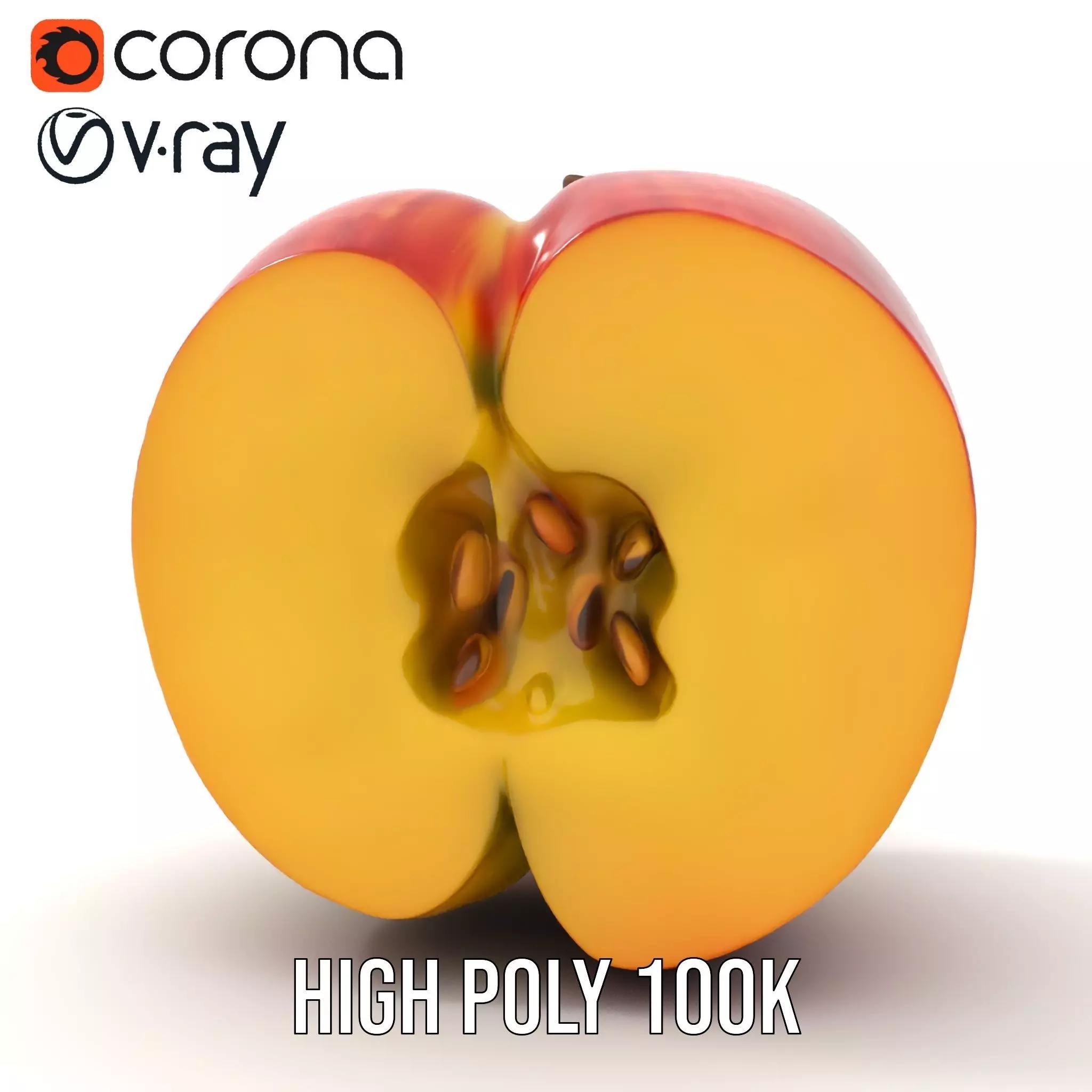 Red Apple Sliced model pack Low-poly 3D model_20