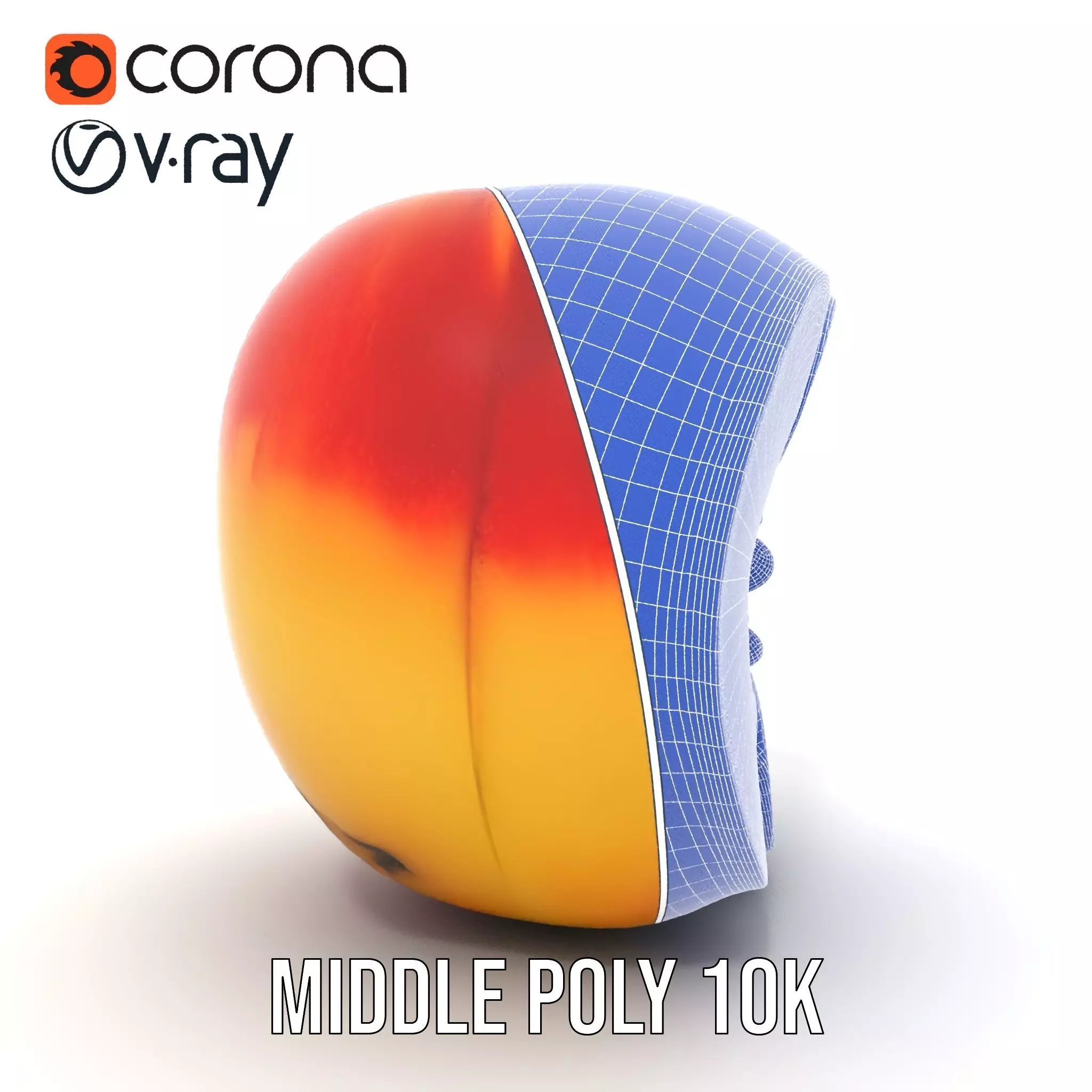 Red Apple Sliced model pack Low-poly 3D model_27