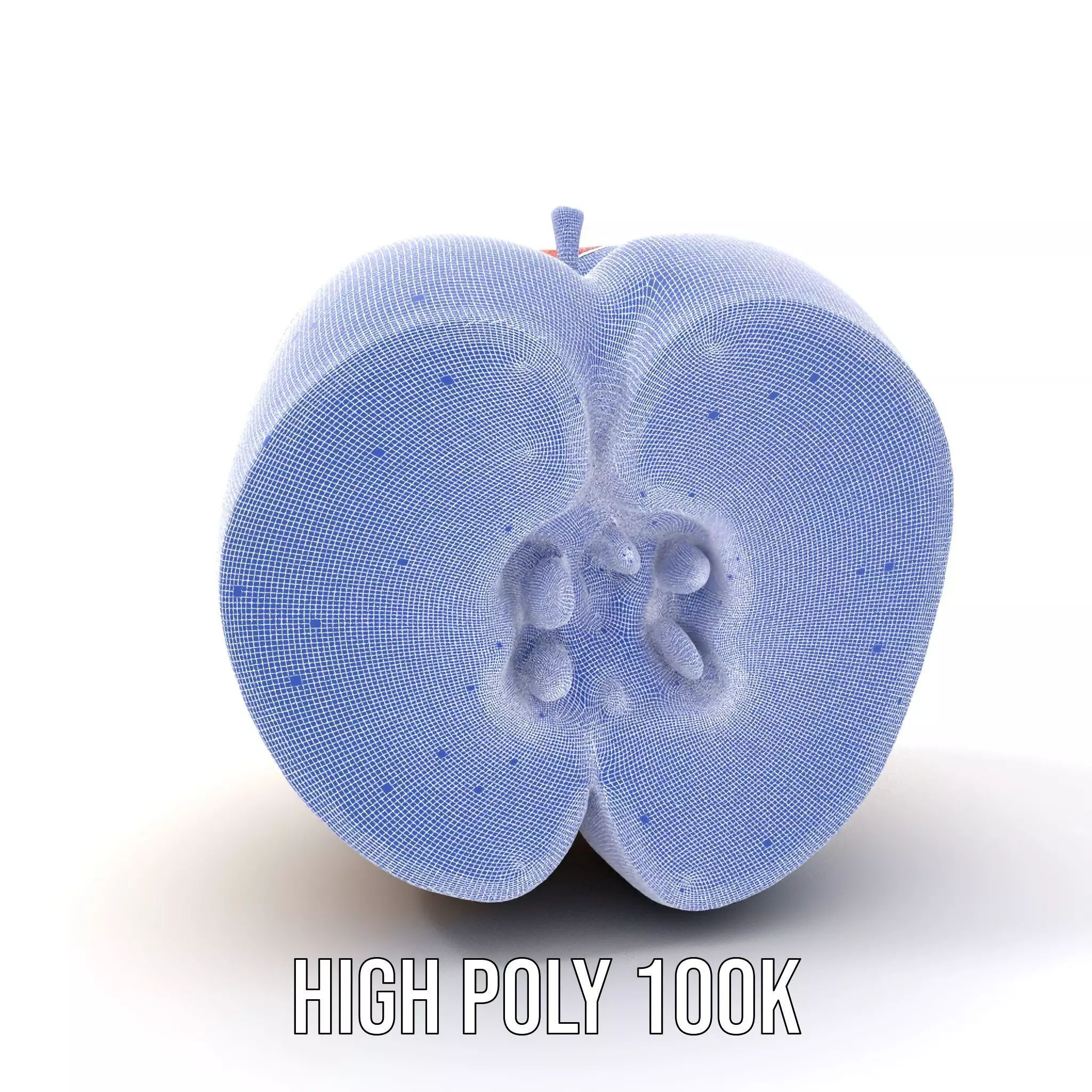 Red Apple Sliced model pack Low-poly 3D model_4