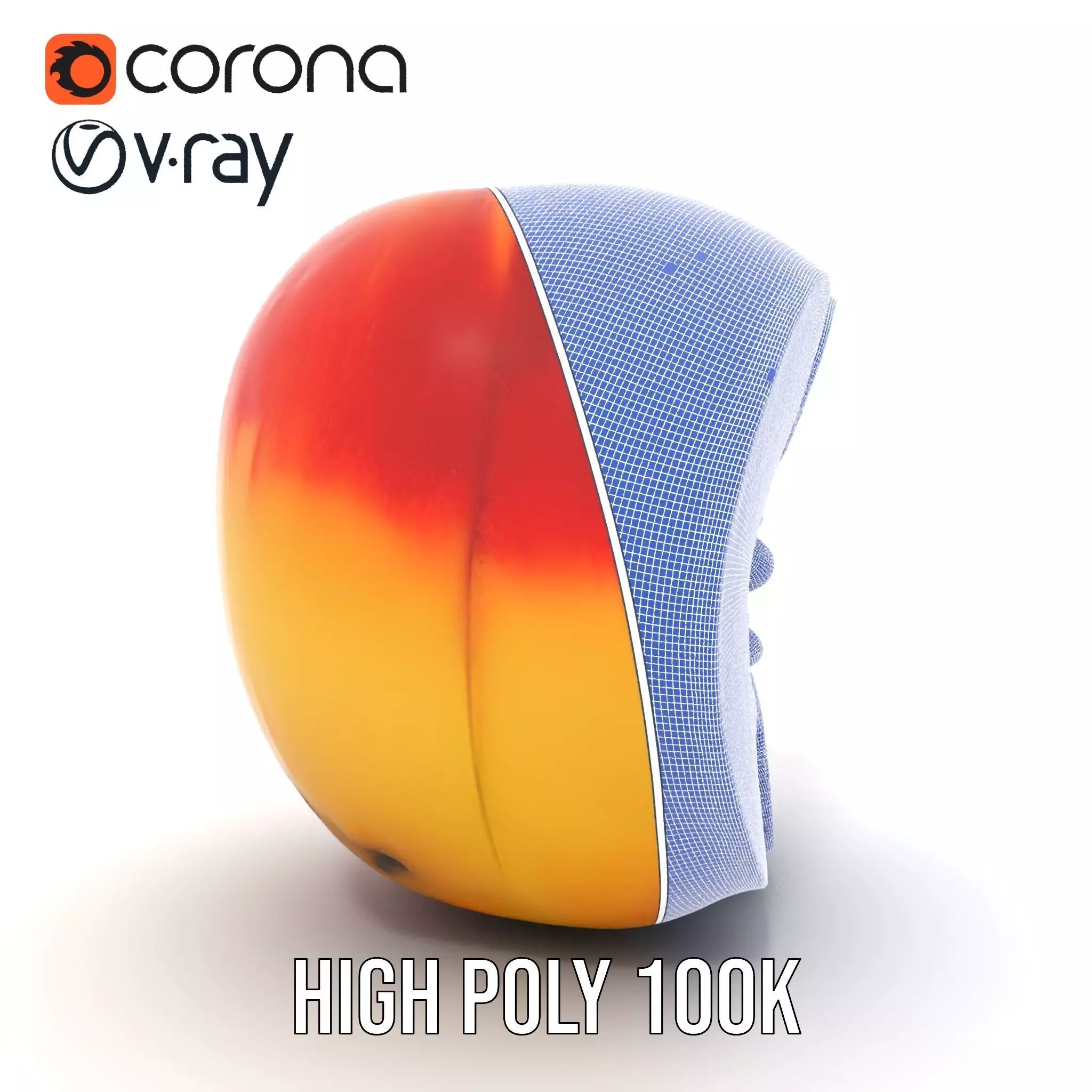 Red Apple Sliced model pack Low-poly 3D model_34