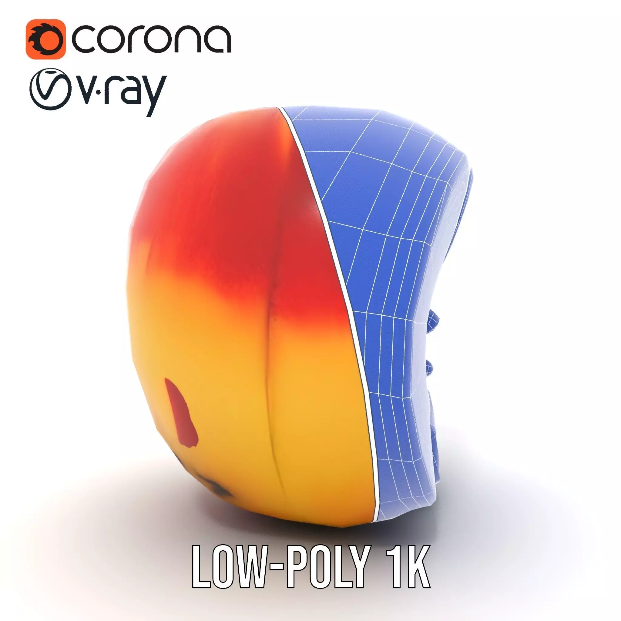 Red Apple Sliced model pack Low-poly 3D model_22