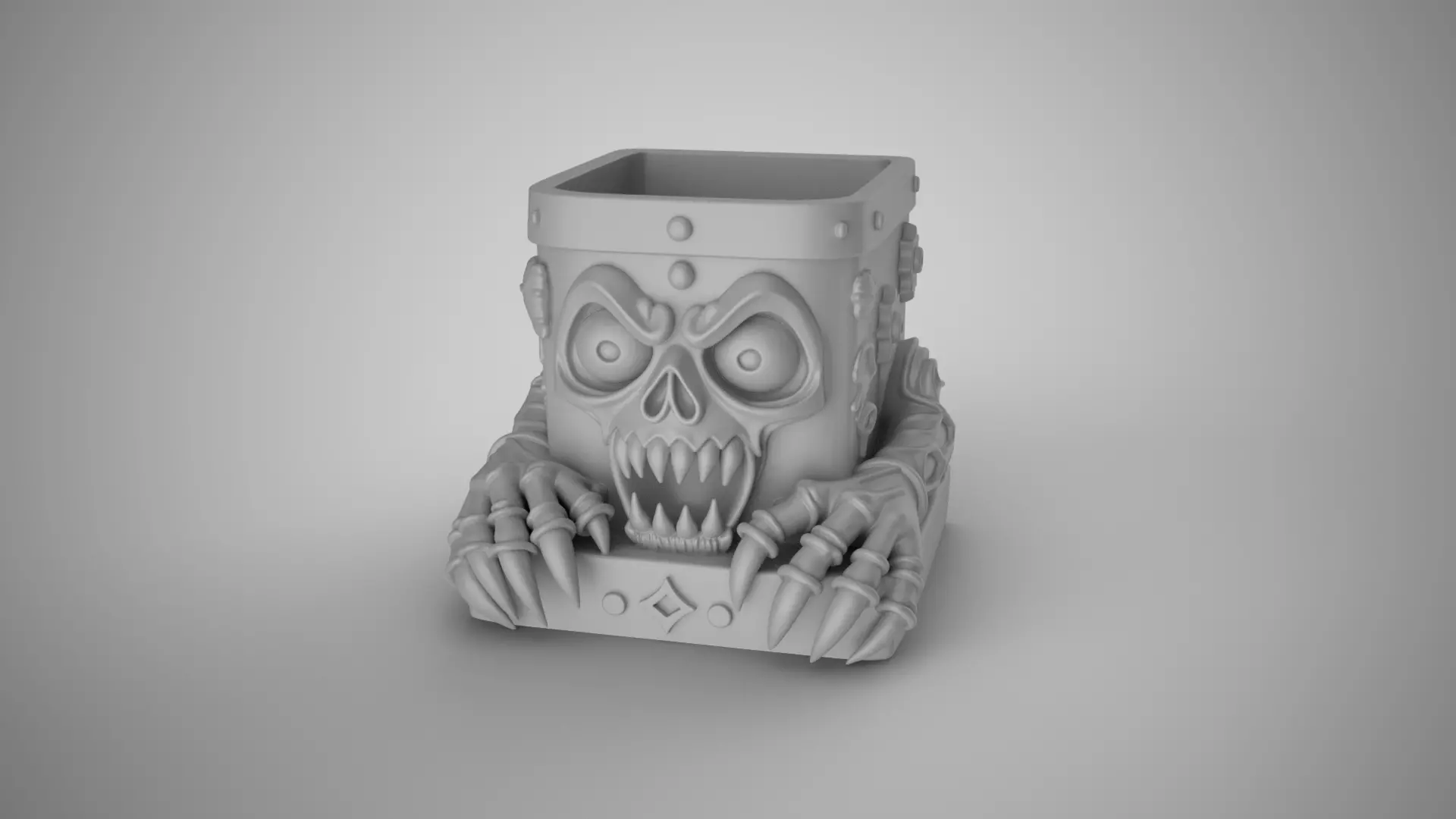 Monster Halloween Pen Holder 3D print model_1