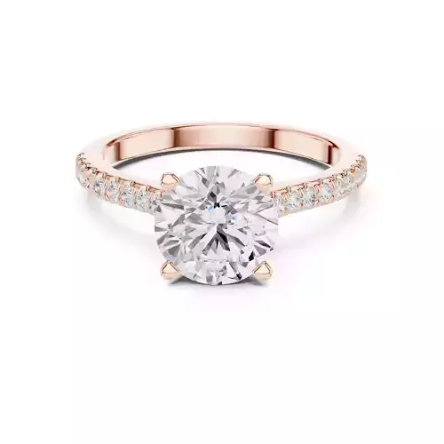 2CT Round Cut Hidden Halo Pave Diamond Woman Ring 3DM STL Video