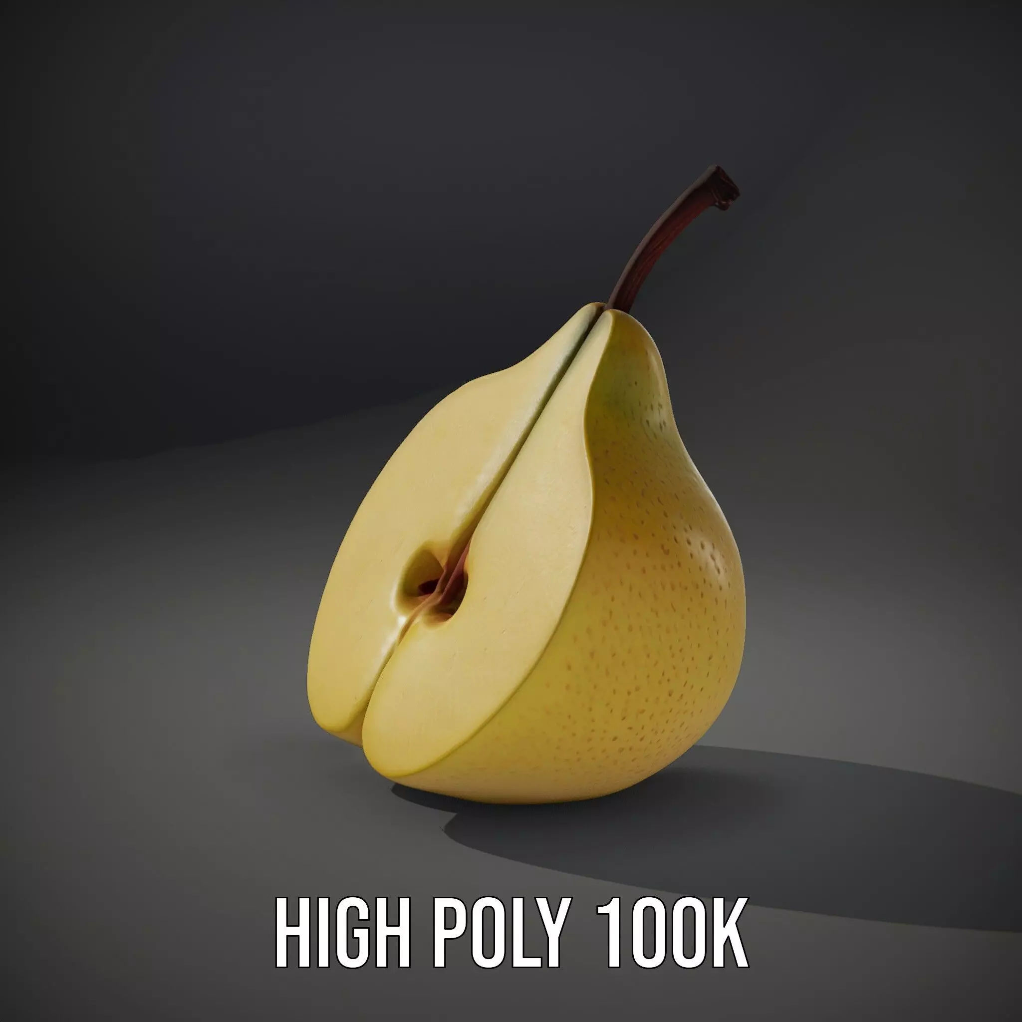Golden Pear Slice model pack Low-poly 3D model_10