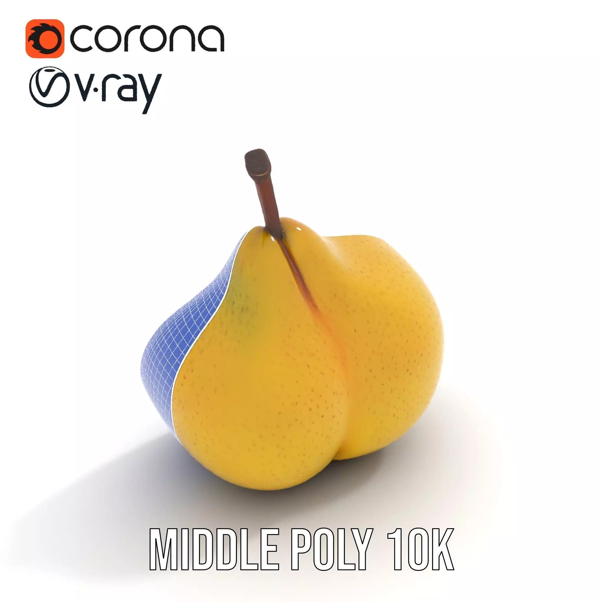 Golden Pear Slice model pack Low-poly 3D model_21