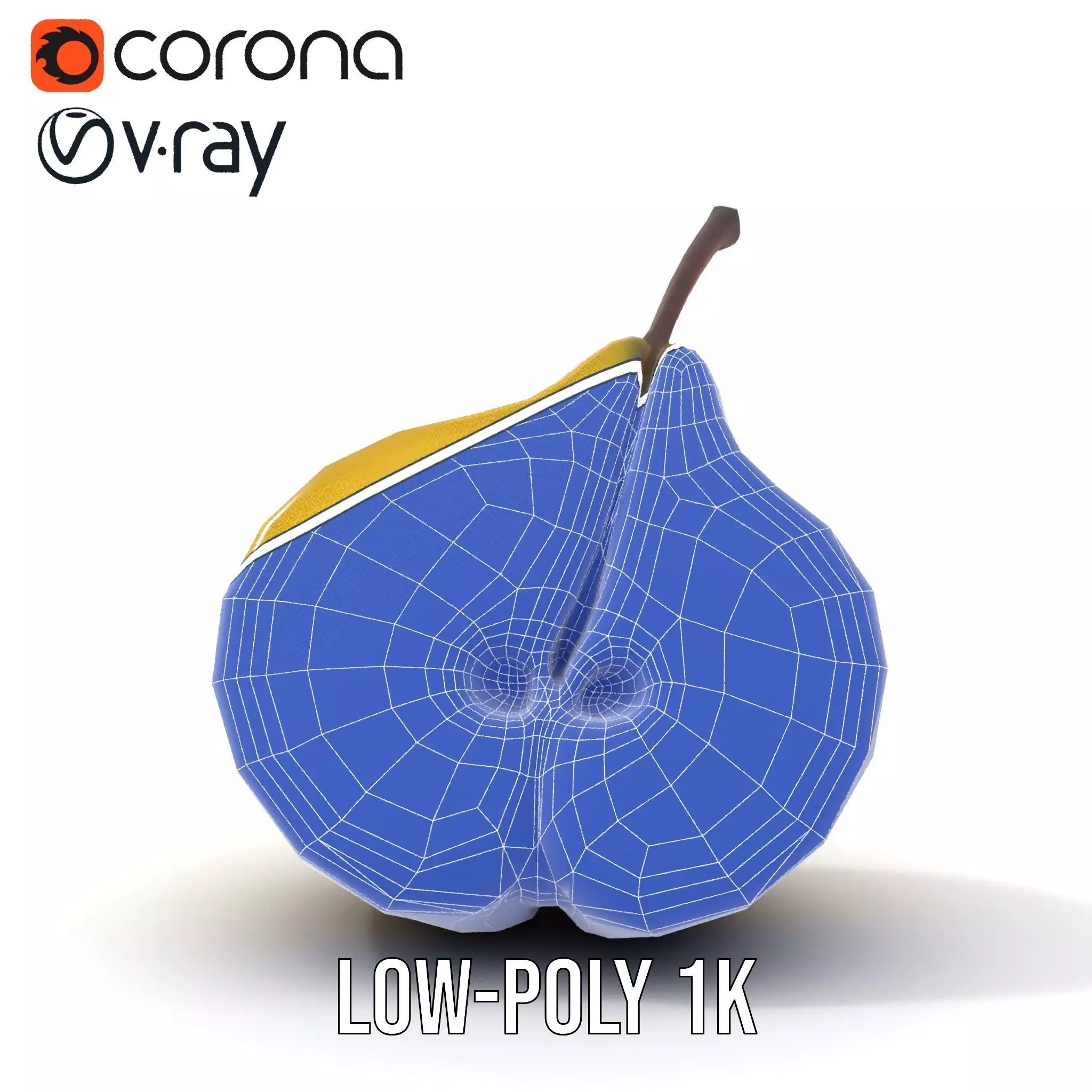 Golden Pear Slice model pack Low-poly 3D model_28