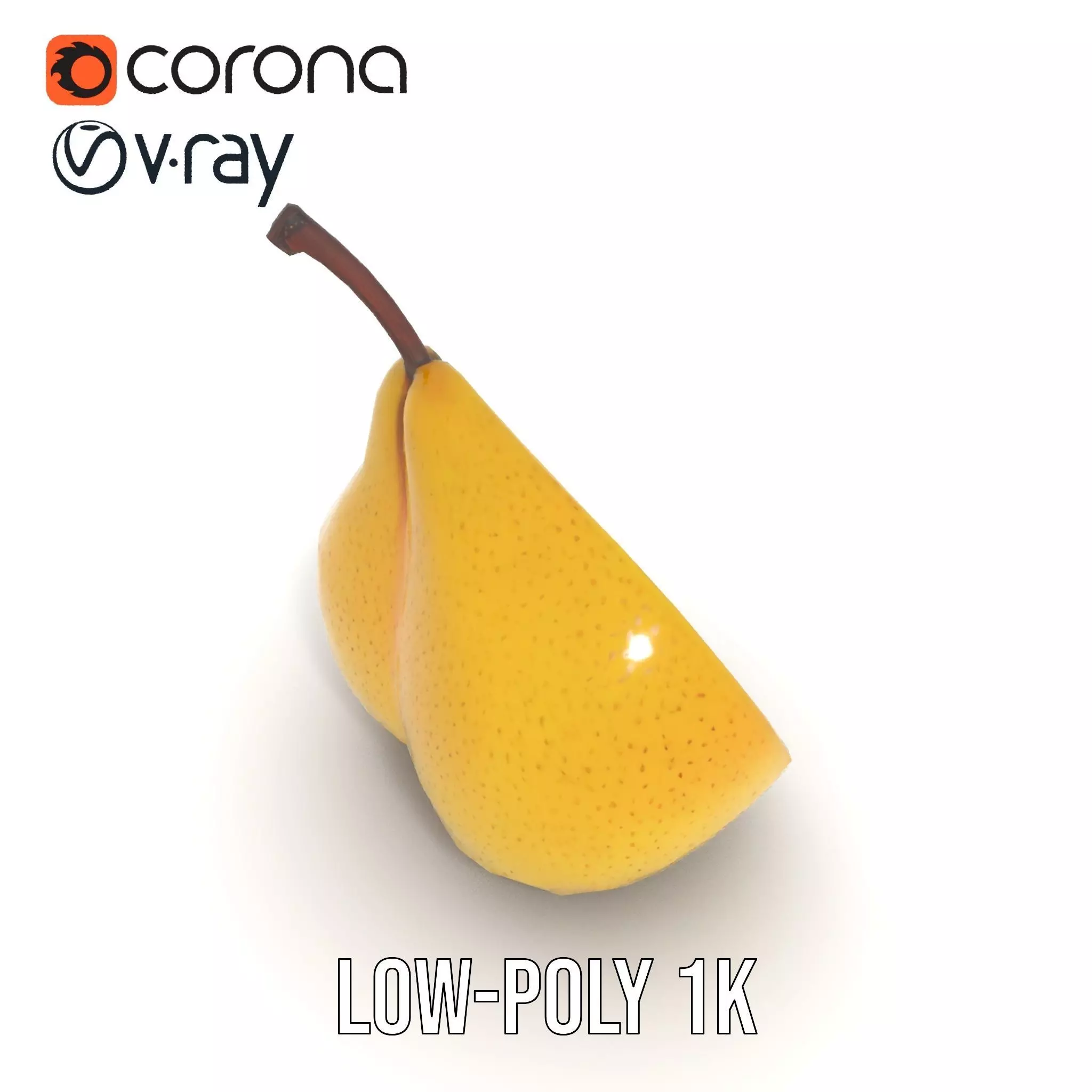 Golden Pear Slice model pack Low-poly 3D model_14