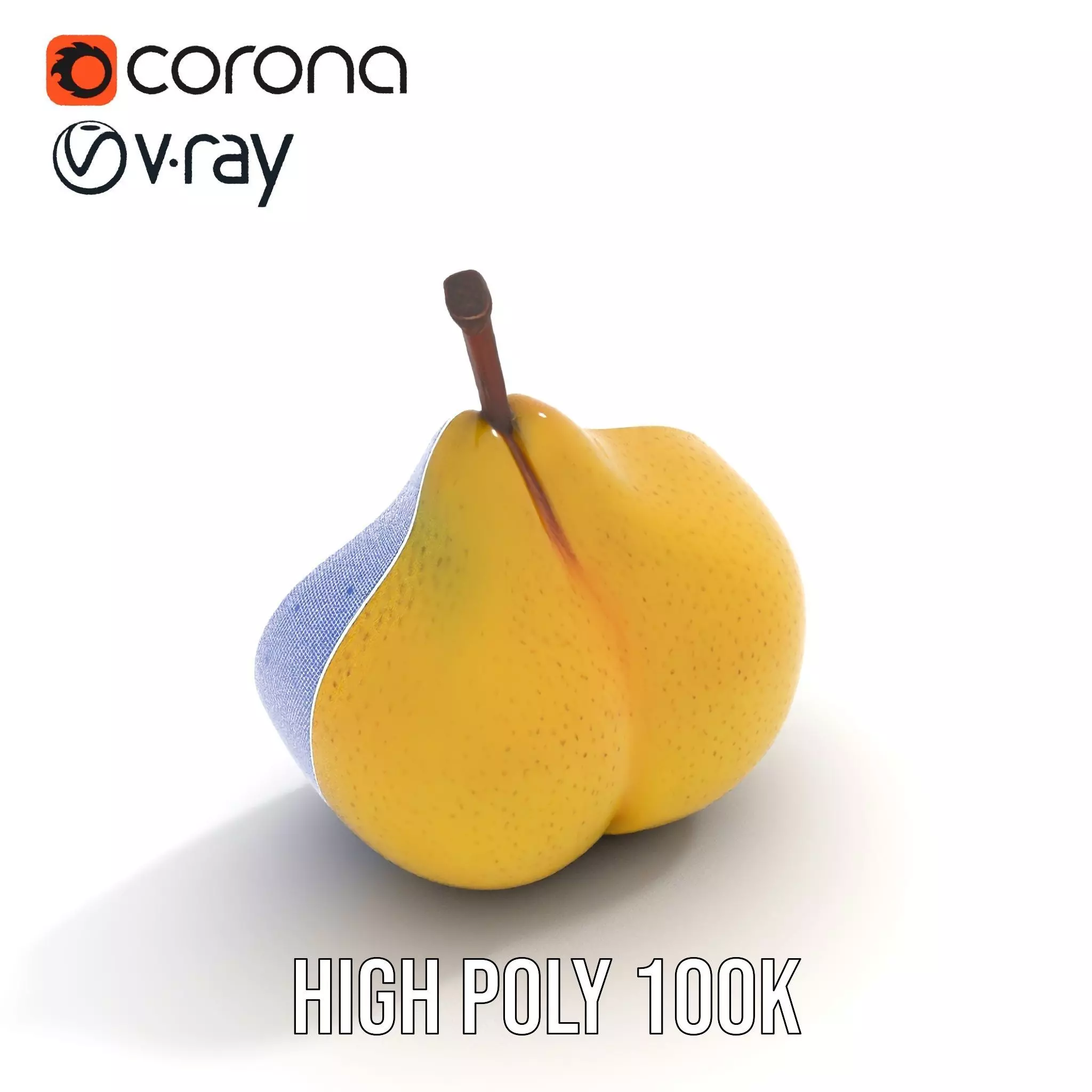 Golden Pear Slice model pack Low-poly 3D model_33