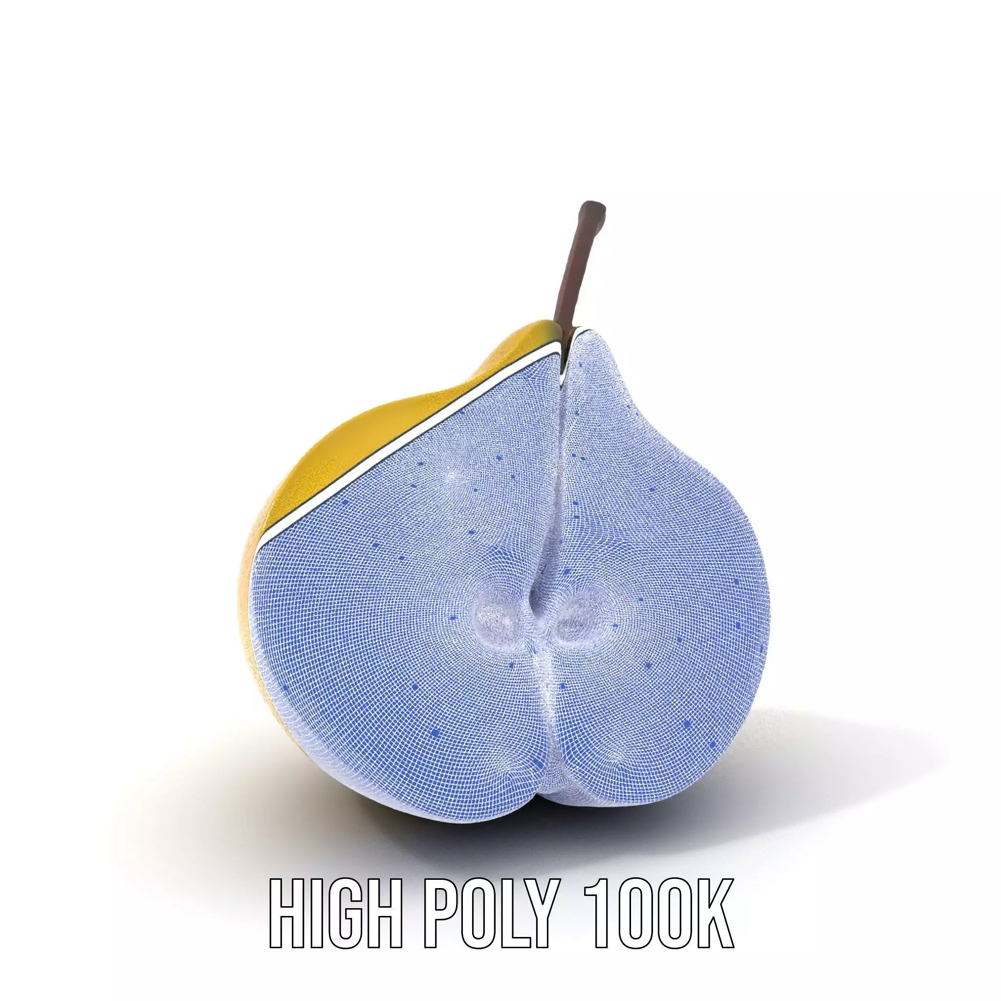 Golden Pear Slice model pack Low-poly 3D model_4
