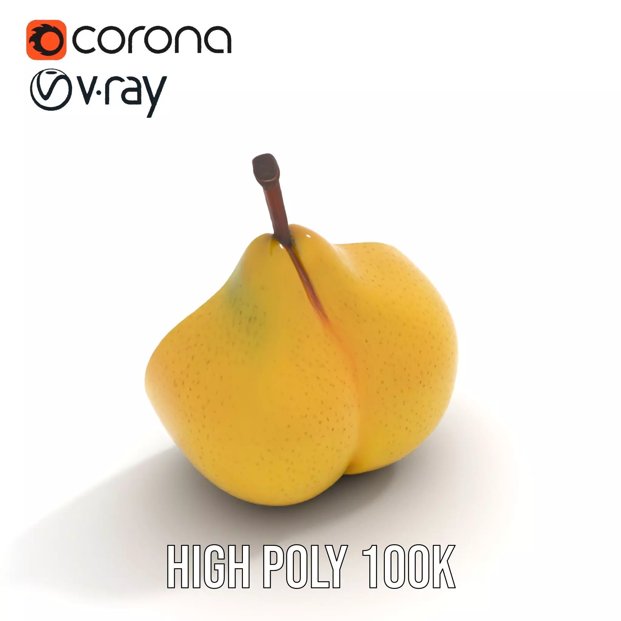 Golden Pear Slice model pack Low-poly 3D model_23