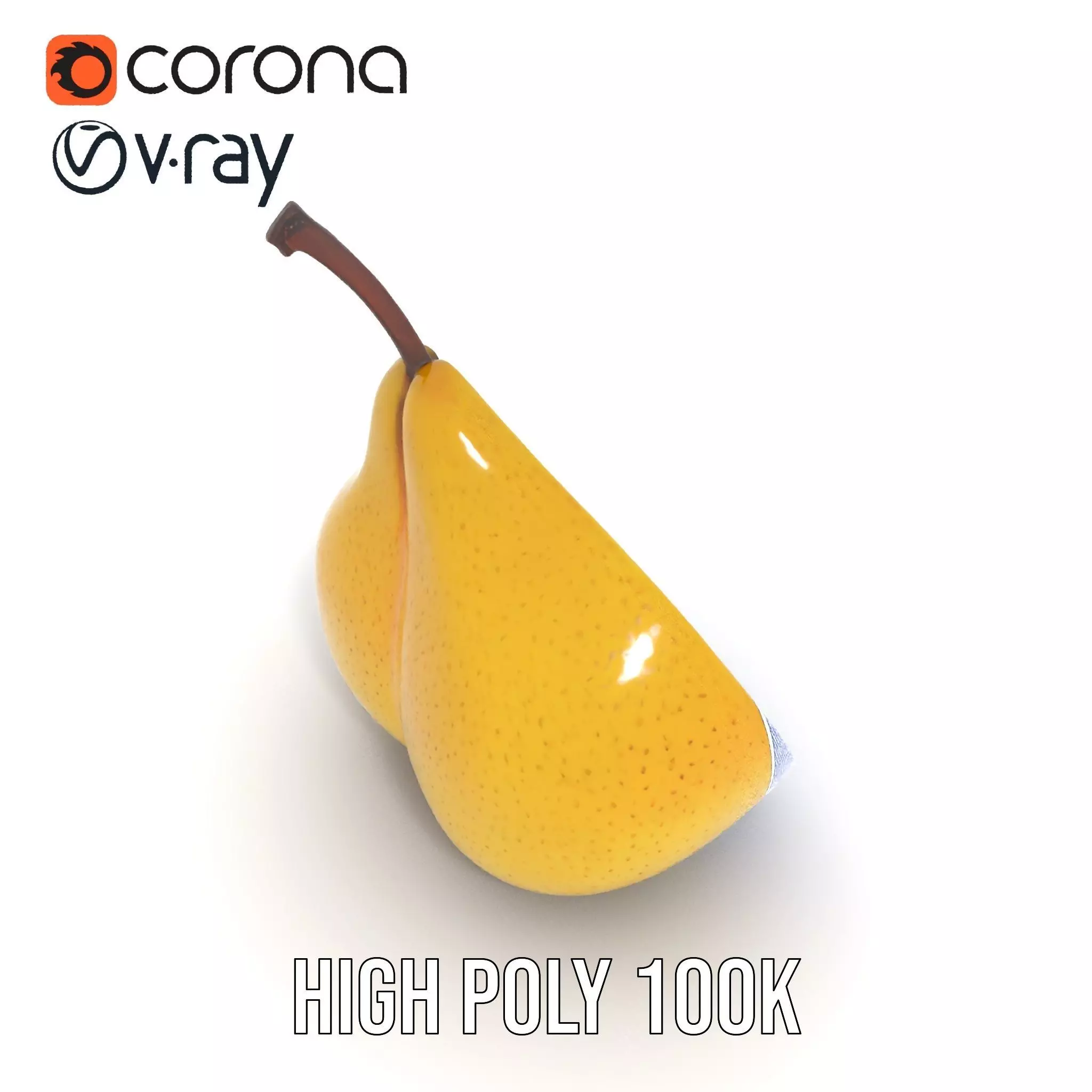 Golden Pear Slice model pack Low-poly 3D model_29
