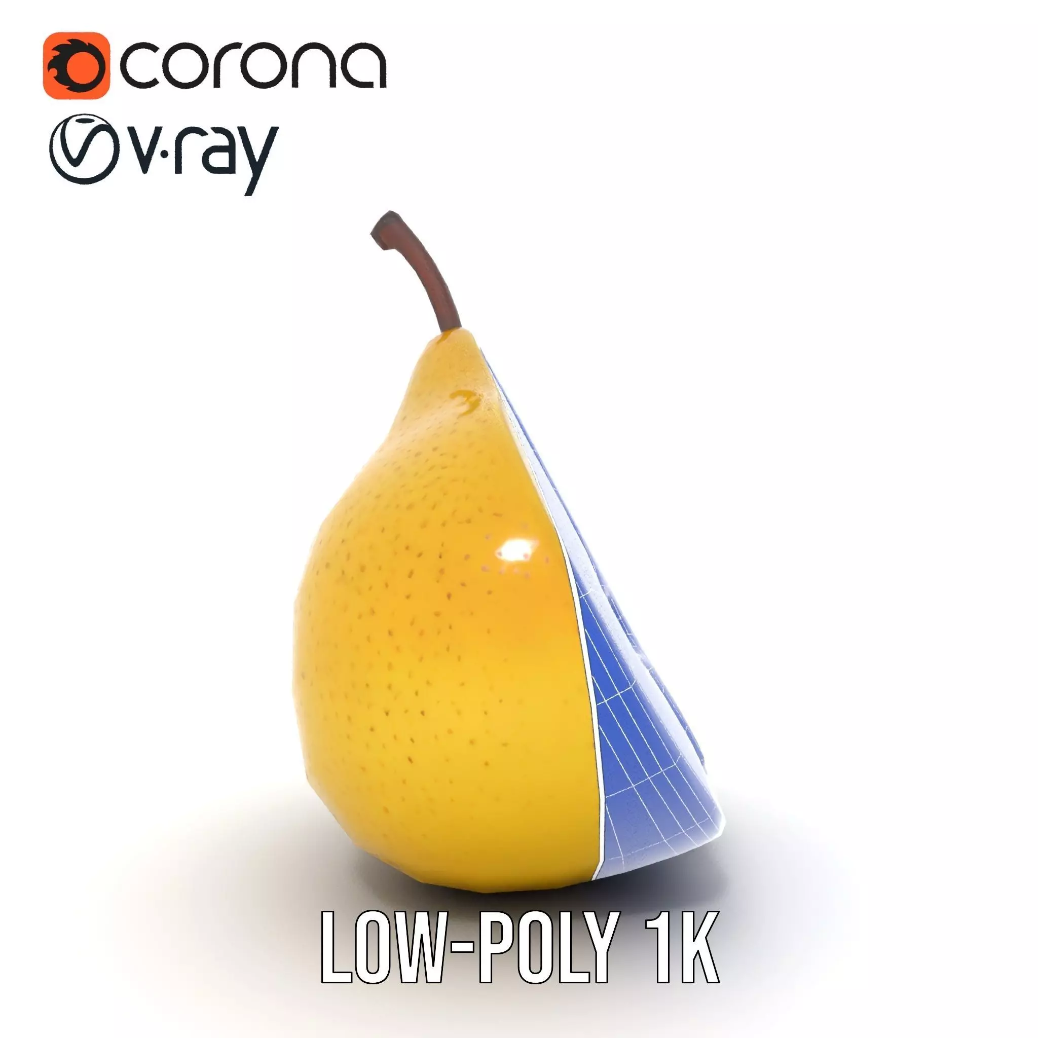 Golden Pear Slice model pack Low-poly 3D model_31