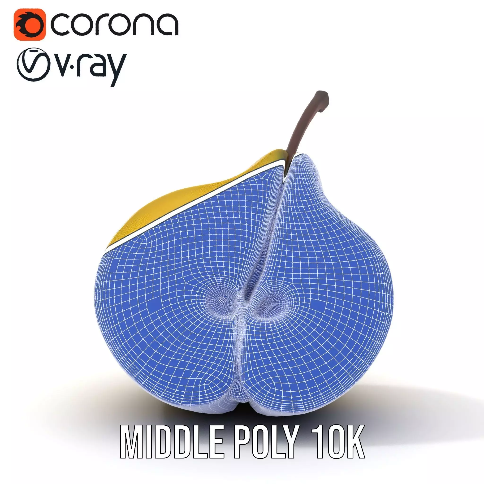 Golden Pear Slice model pack Low-poly 3D model_30