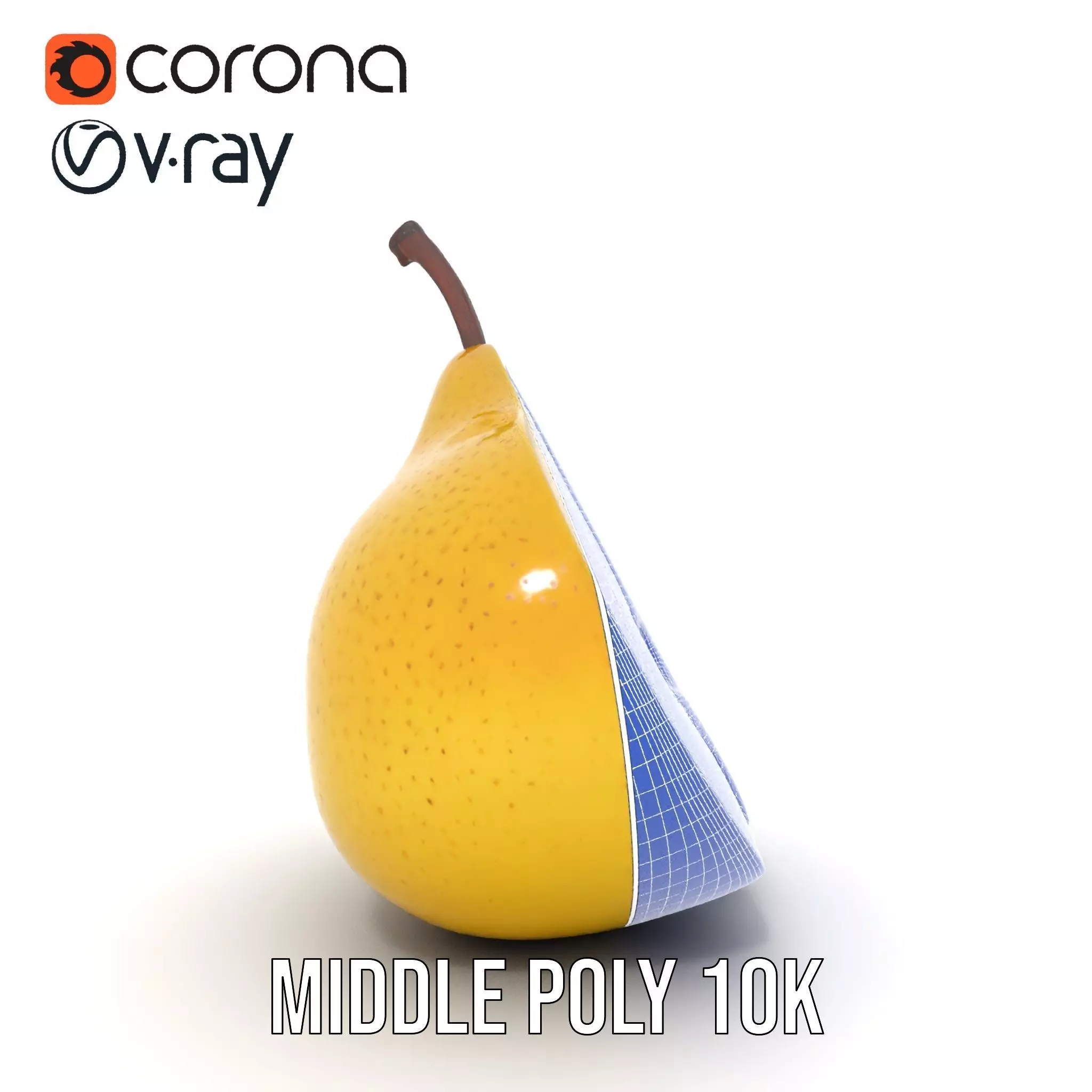 Golden Pear Slice model pack Low-poly 3D model_24
