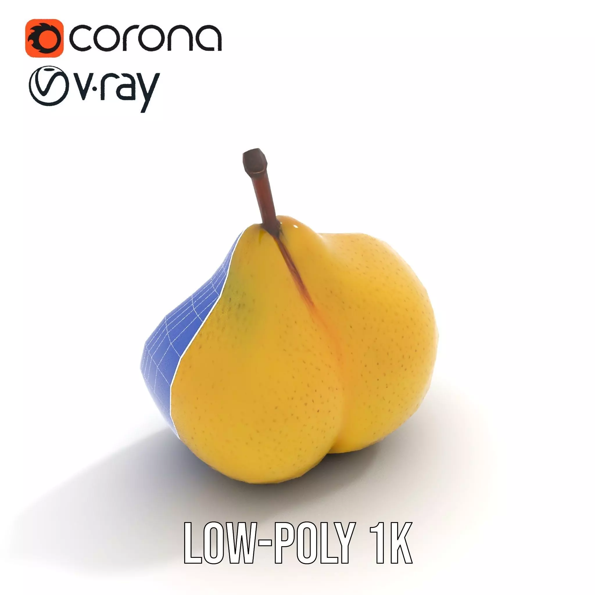 Golden Pear Slice model pack Low-poly 3D model_22