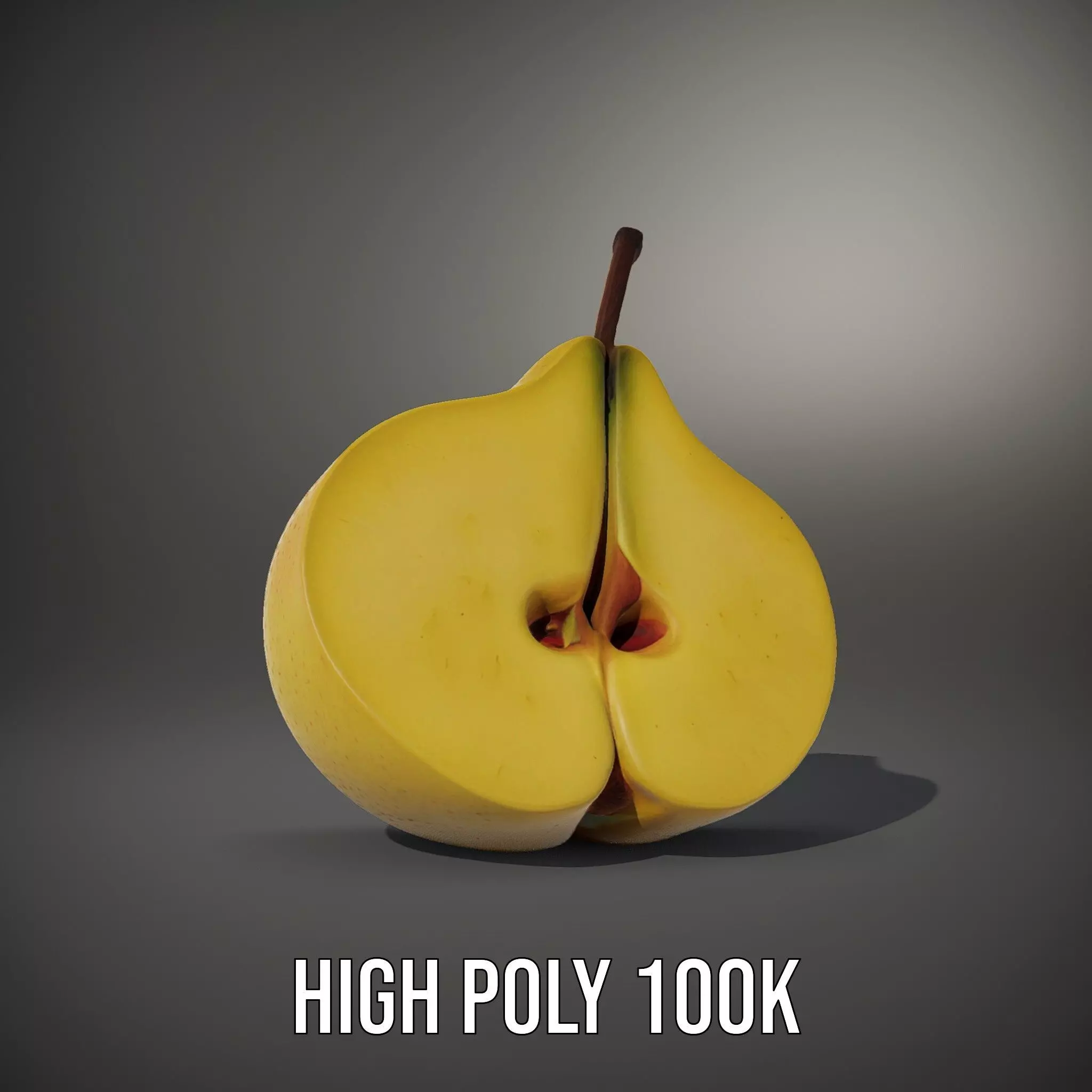 Golden Pear Slice model pack Low-poly 3D model_8