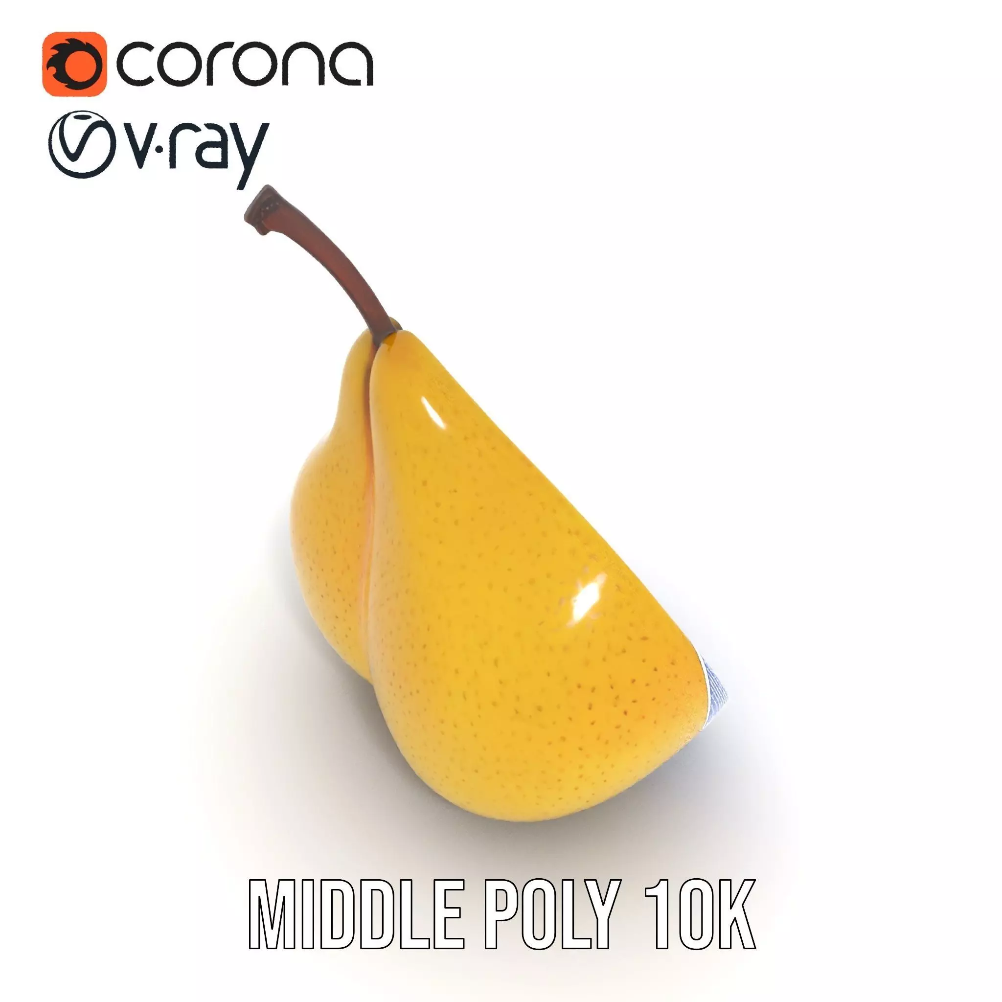 Golden Pear Slice model pack Low-poly 3D model_27