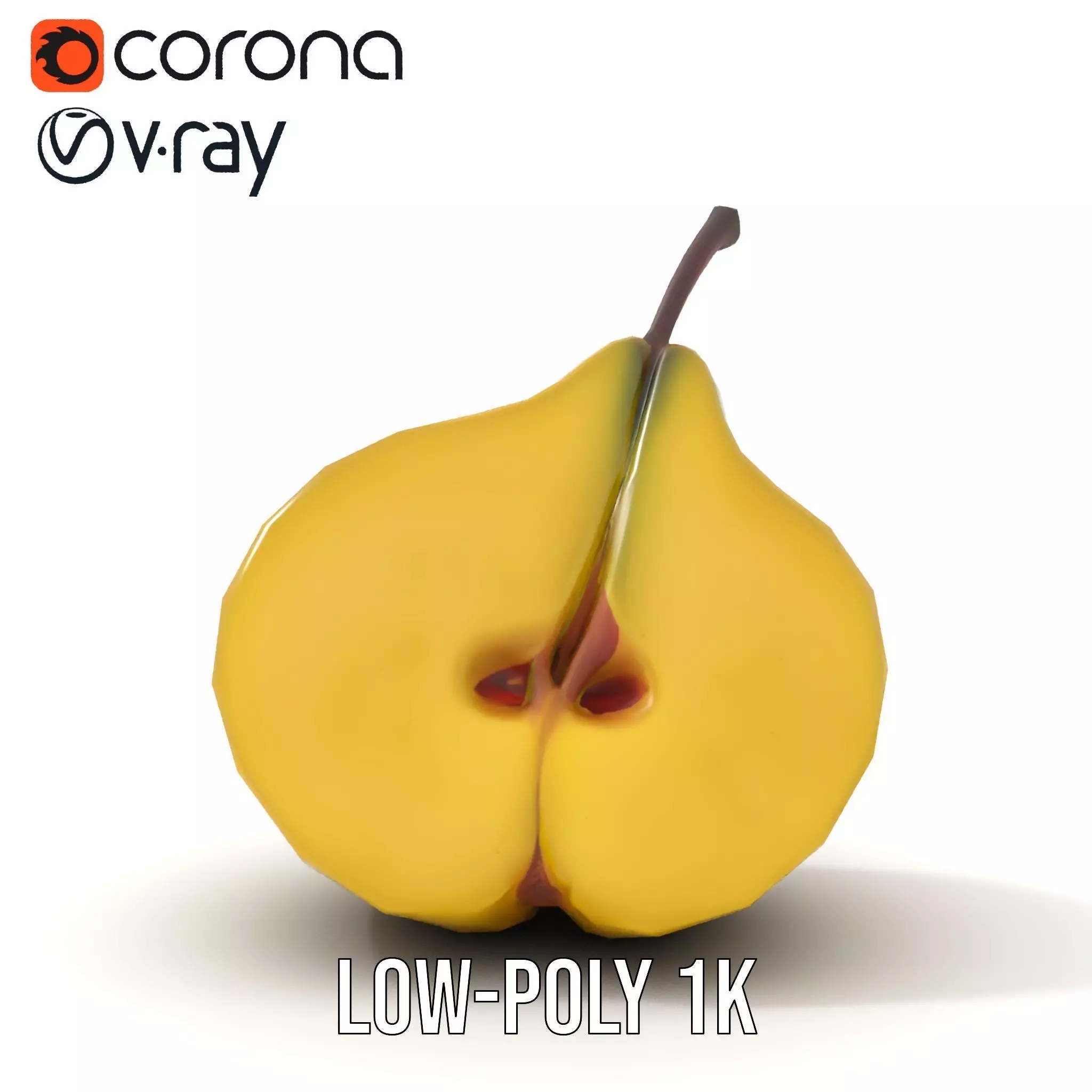 Golden Pear Slice model pack Low-poly 3D model_16
