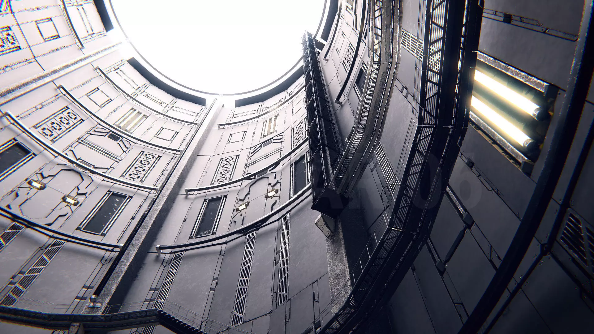 Hangar 06 Sci-Fi PBR Low-poly 3D model_12