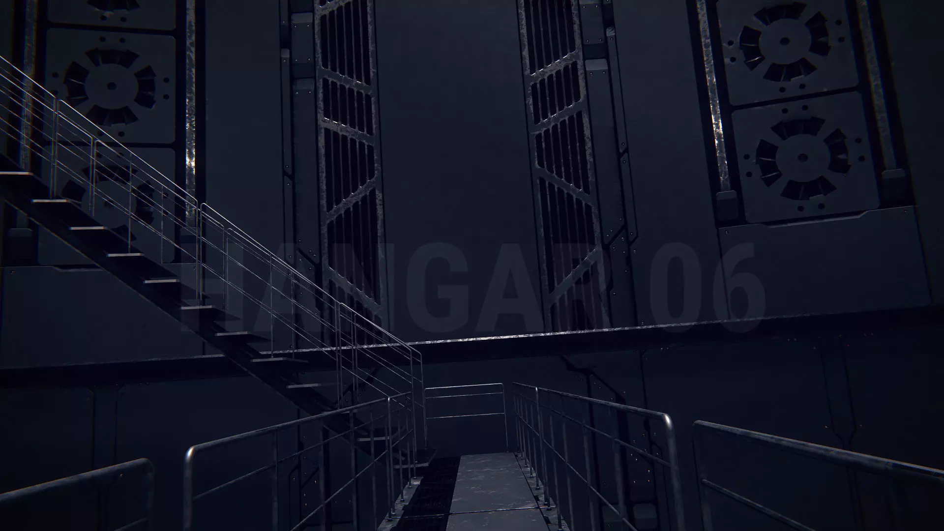 Hangar 06 Sci-Fi PBR Low-poly 3D model_4