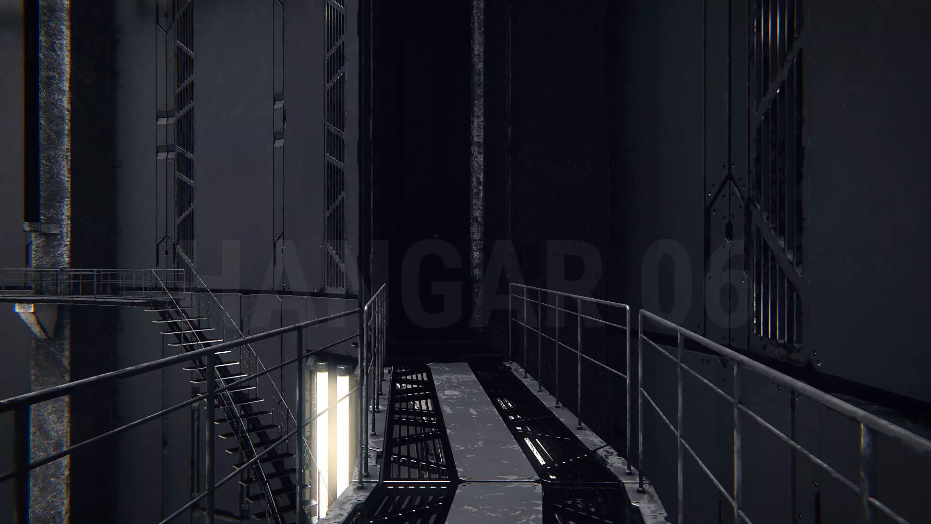 Hangar 06 Sci-Fi PBR Low-poly 3D model_6