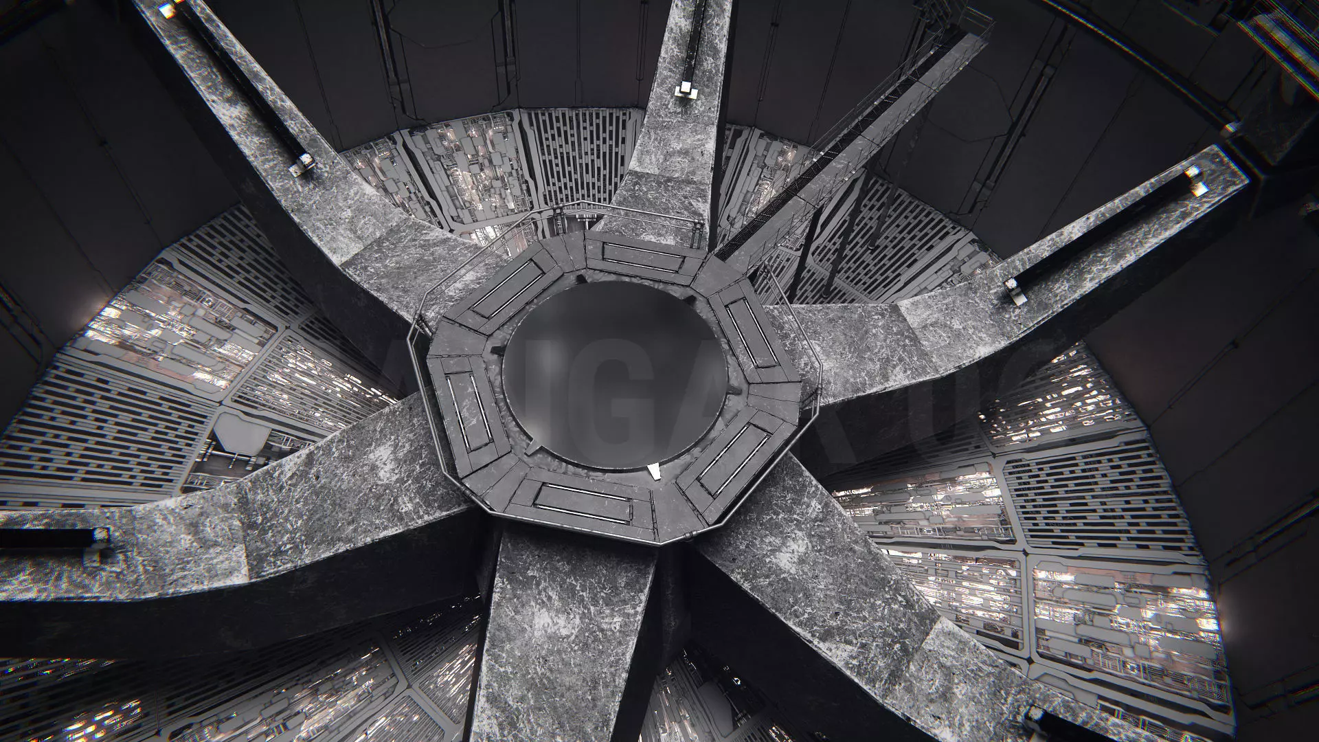 Hangar 06 Sci-Fi PBR Low-poly 3D model_3