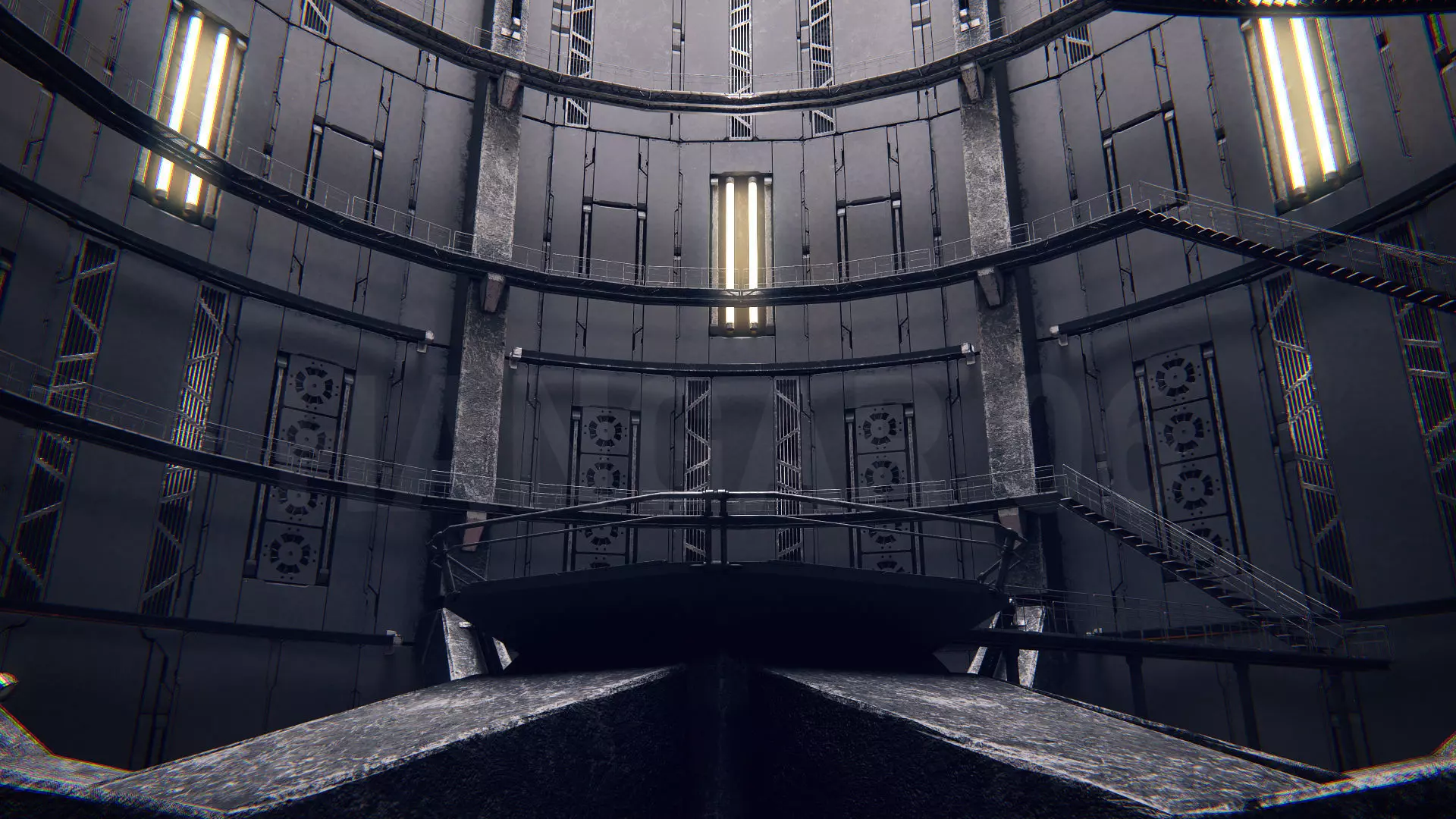 Hangar 06 Sci-Fi PBR Low-poly 3D model_0