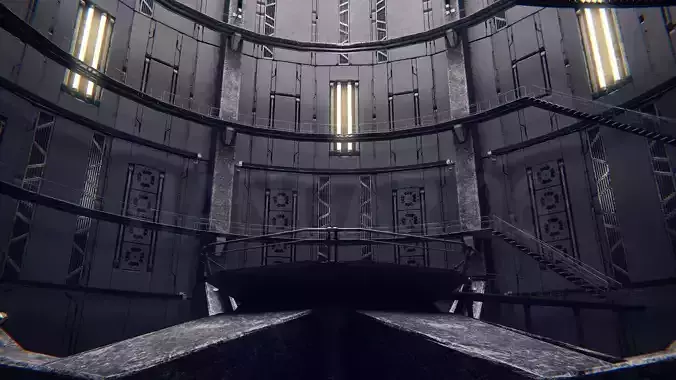 Hangar 06 Sci-Fi PBR Low-poly 3D model