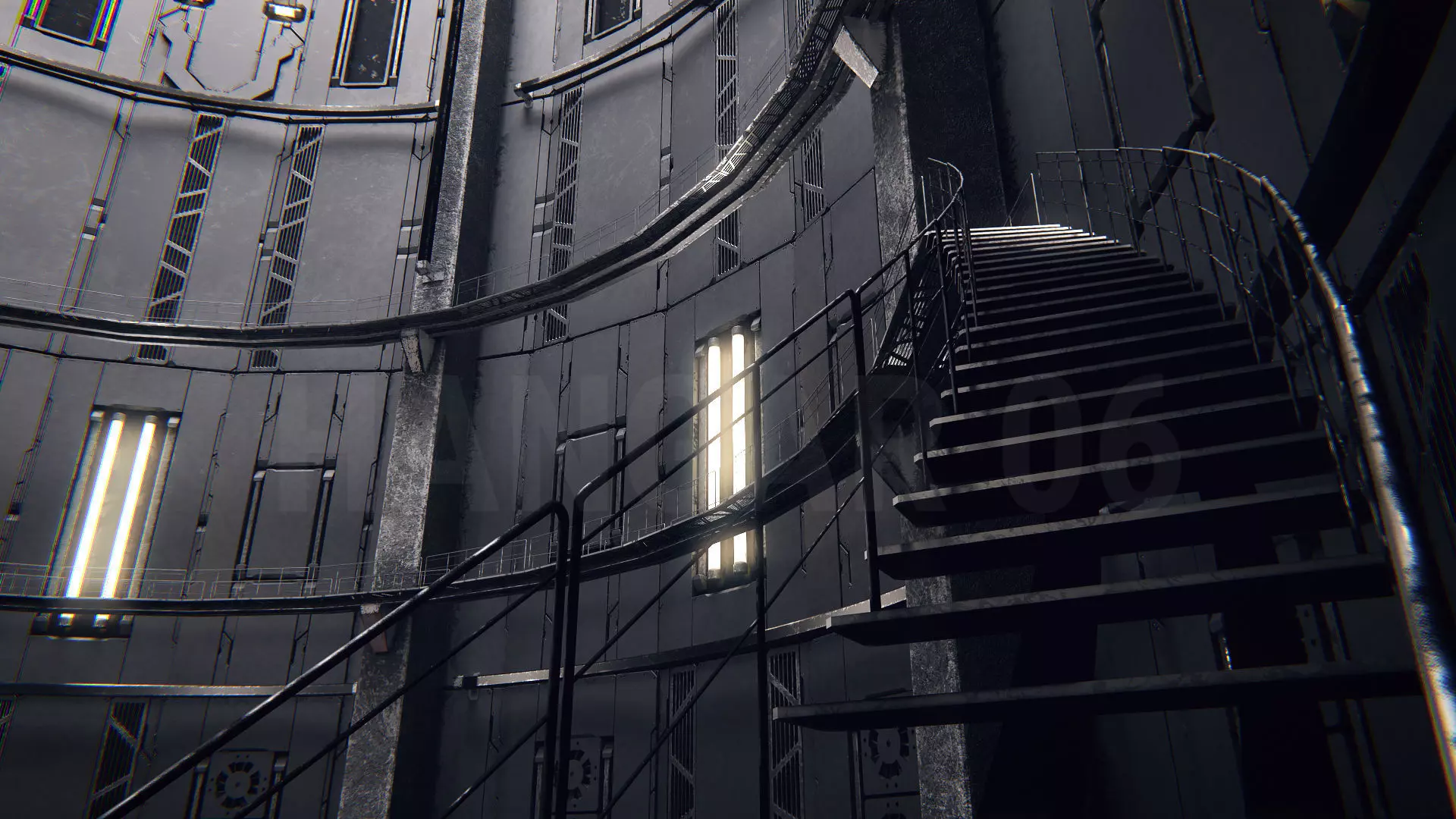 Hangar 06 Sci-Fi PBR Low-poly 3D model_8