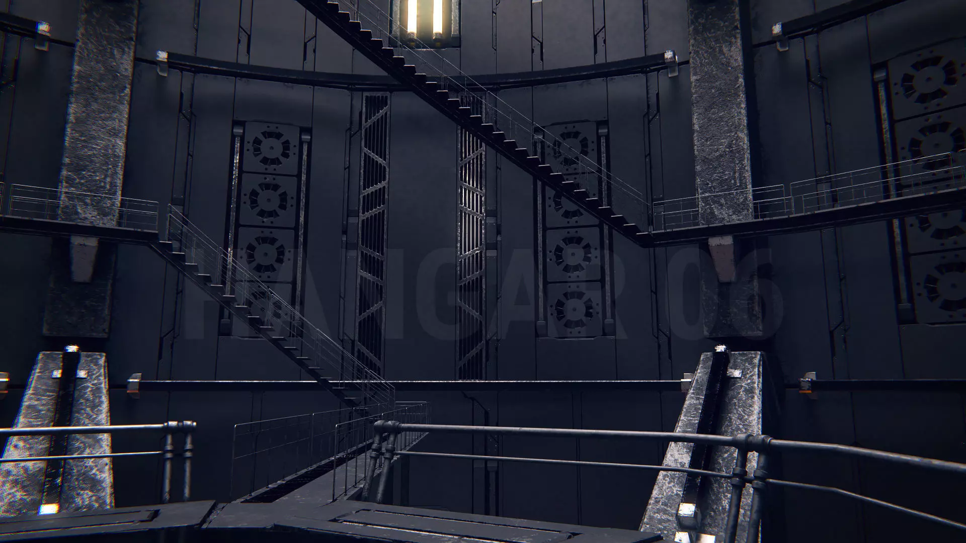 Hangar 06 Sci-Fi PBR Low-poly 3D model_5