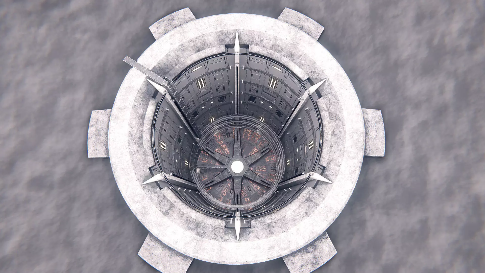 Hangar 06 Sci-Fi PBR Low-poly 3D model_7