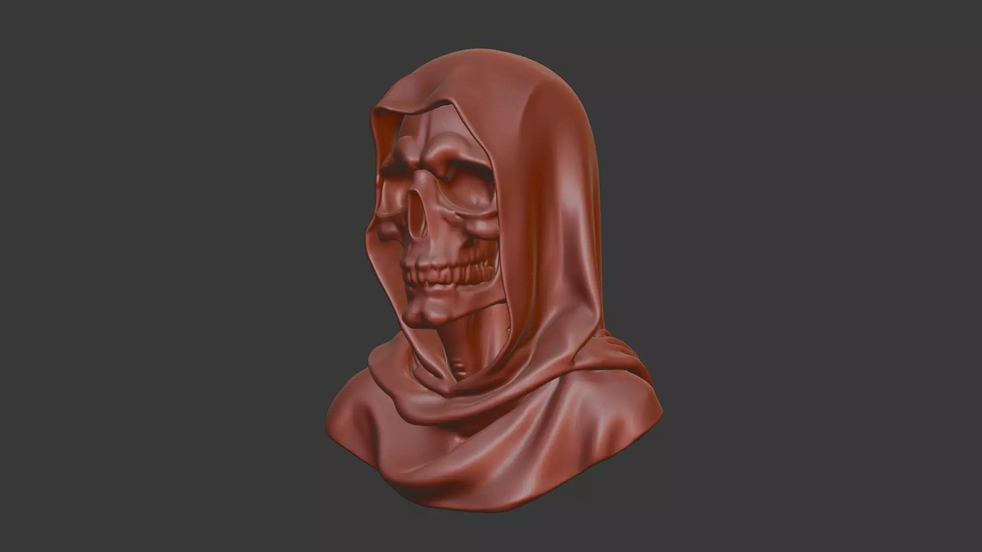 Veiled Bride Skull Bust 3D Model -STL Printable Gothic Sculpture 3D print model_7