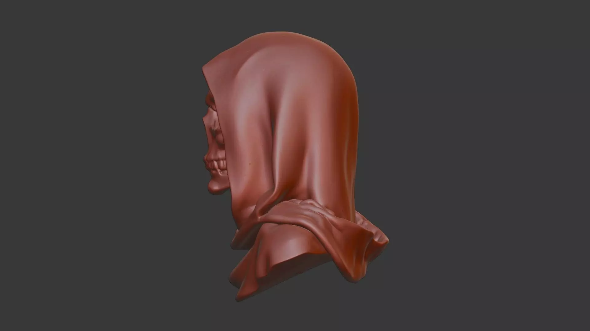 Veiled Bride Skull Bust 3D Model -STL Printable Gothic Sculpture 3D print model_3