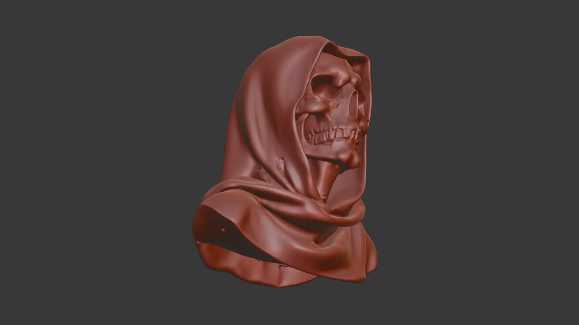 Veiled Bride Skull Bust 3D Model -STL Printable Gothic Sculpture 3D print model_6