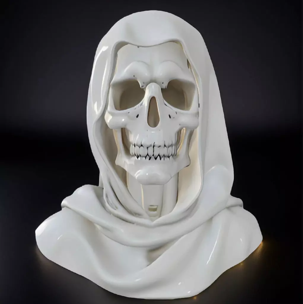 Veiled Bride Skull Bust 3D Model -STL Printable Gothic Sculpture 3D print model_0