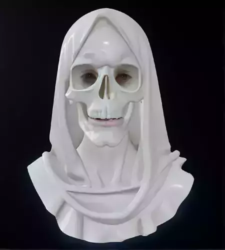 Veiled Bride Skull Bust 3D Model -STL Printable Gothic Sculpture