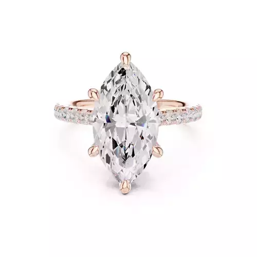 4CT Marquise Cut Hidden Halo Pave Diamond Woman Ring File Video