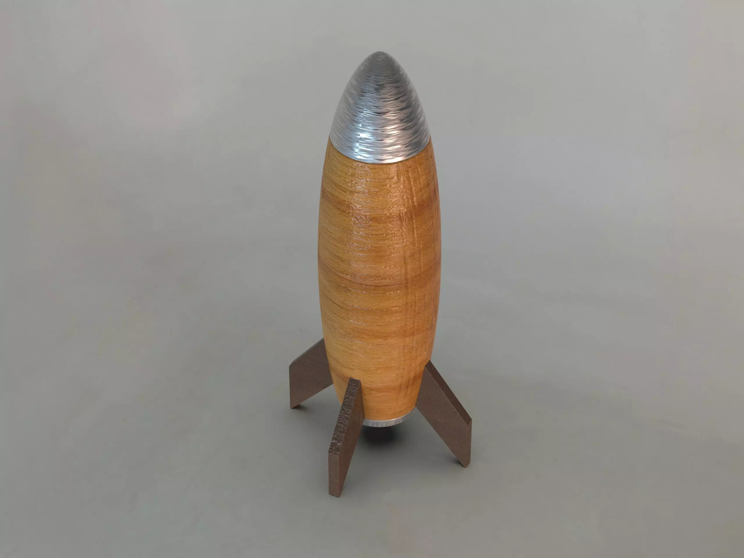 Wood Rocket 3D model_1