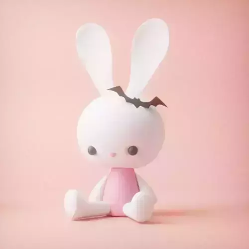 CUTE Halloween BUNNY WITH bat