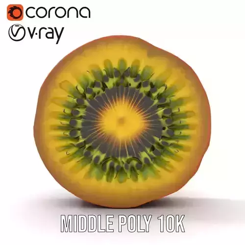 Golden Kiwi Fruit model pack Low-poly 3D model 5