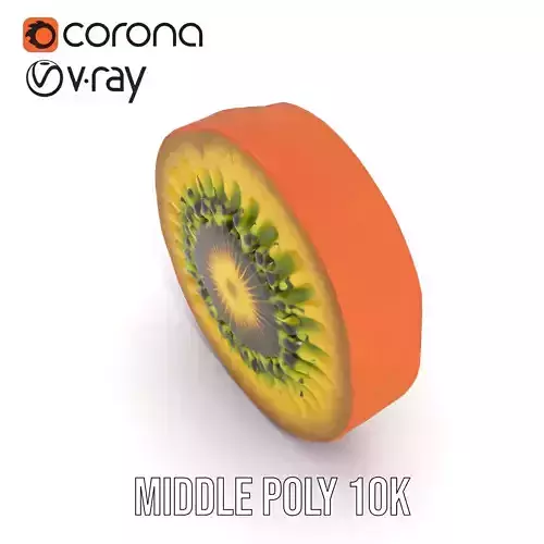 Golden Kiwi Fruit model pack Low-poly 3D model 6