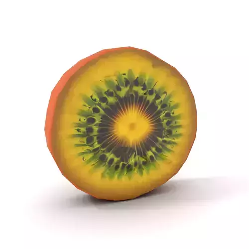 Golden Kiwi Fruit model pack Low-poly 3D model 7
