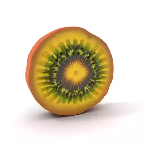 Golden Kiwi Fruit model pack Low-poly 3D model