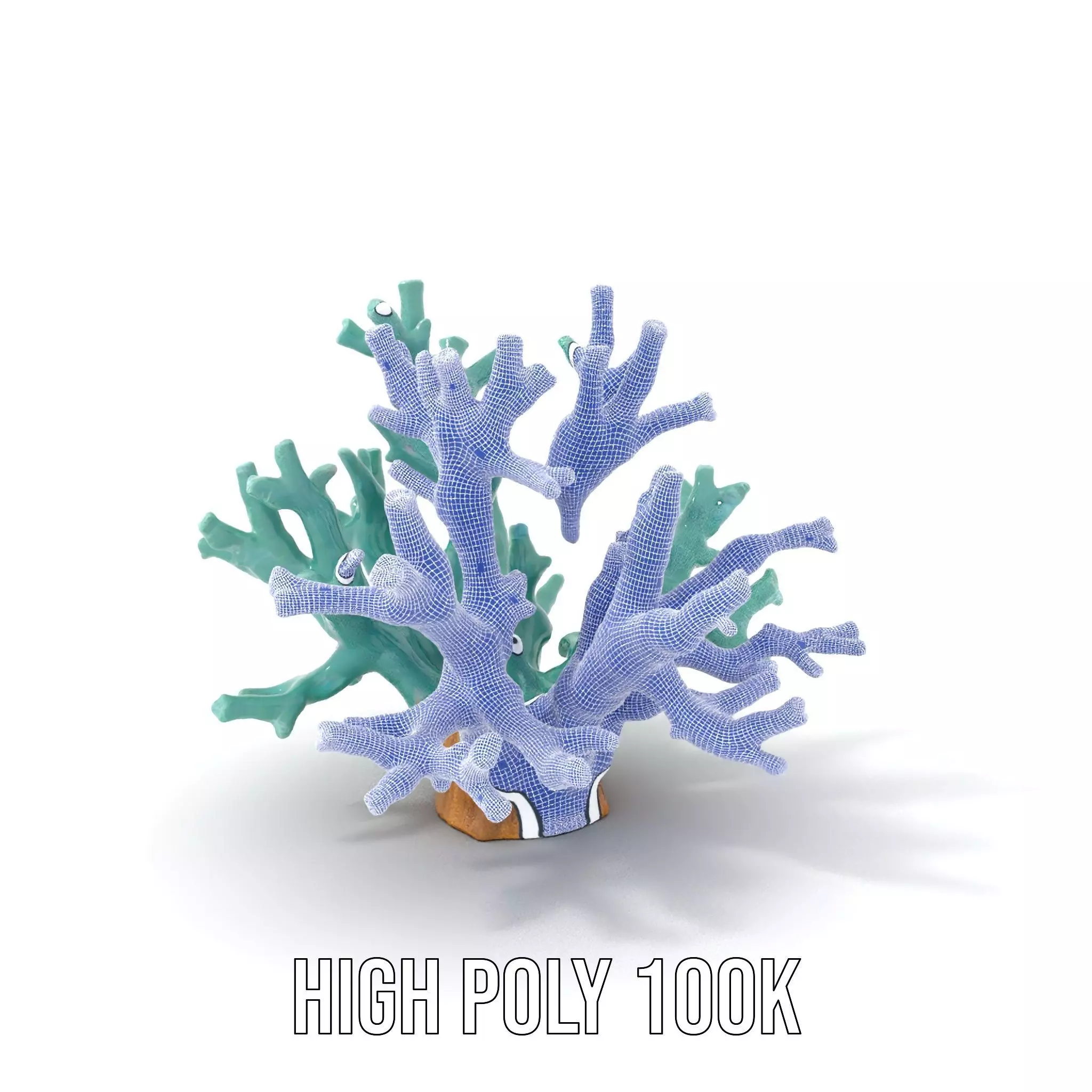 Turquoise Coral model pack Low-poly 3D model_4