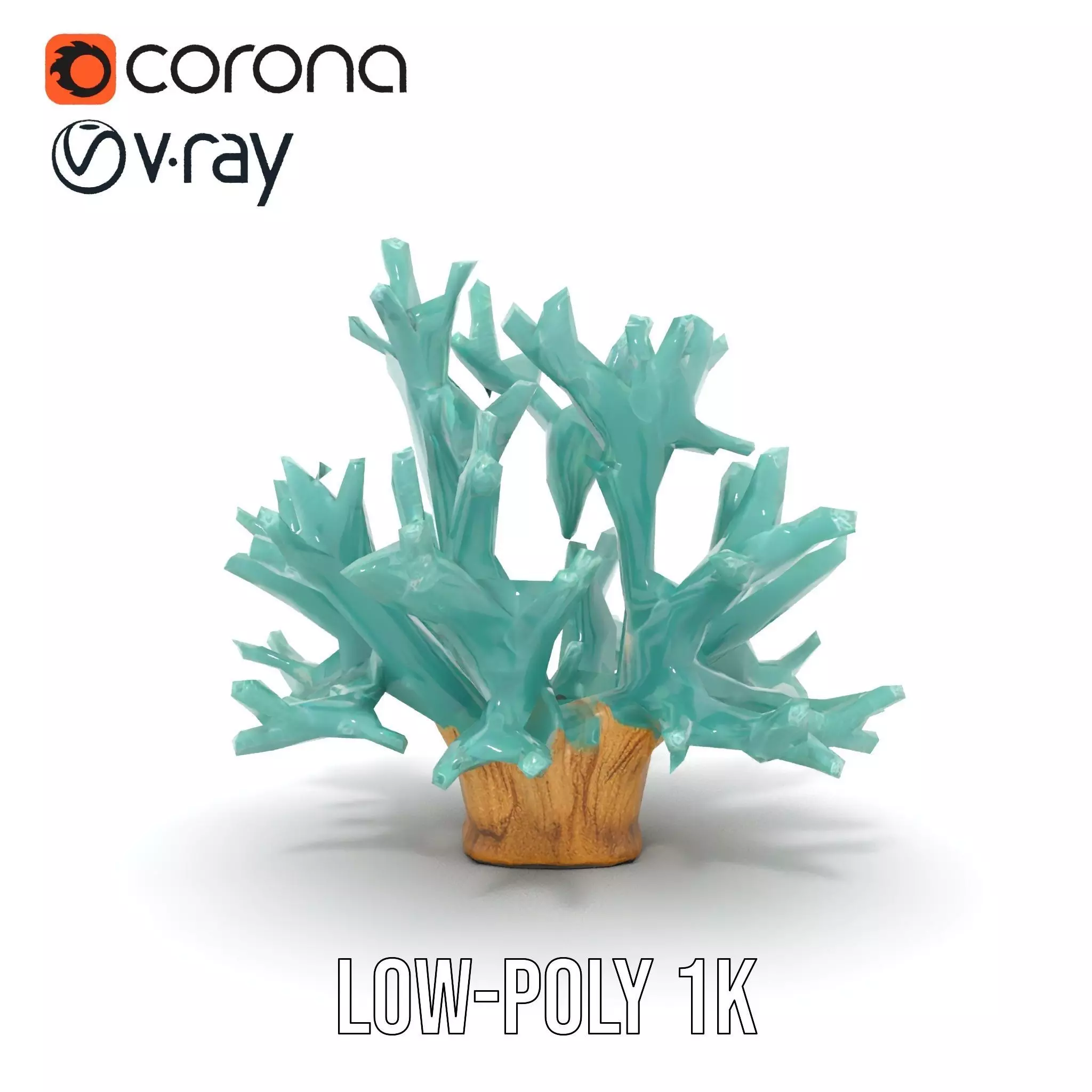 Turquoise Coral model pack Low-poly 3D model_19